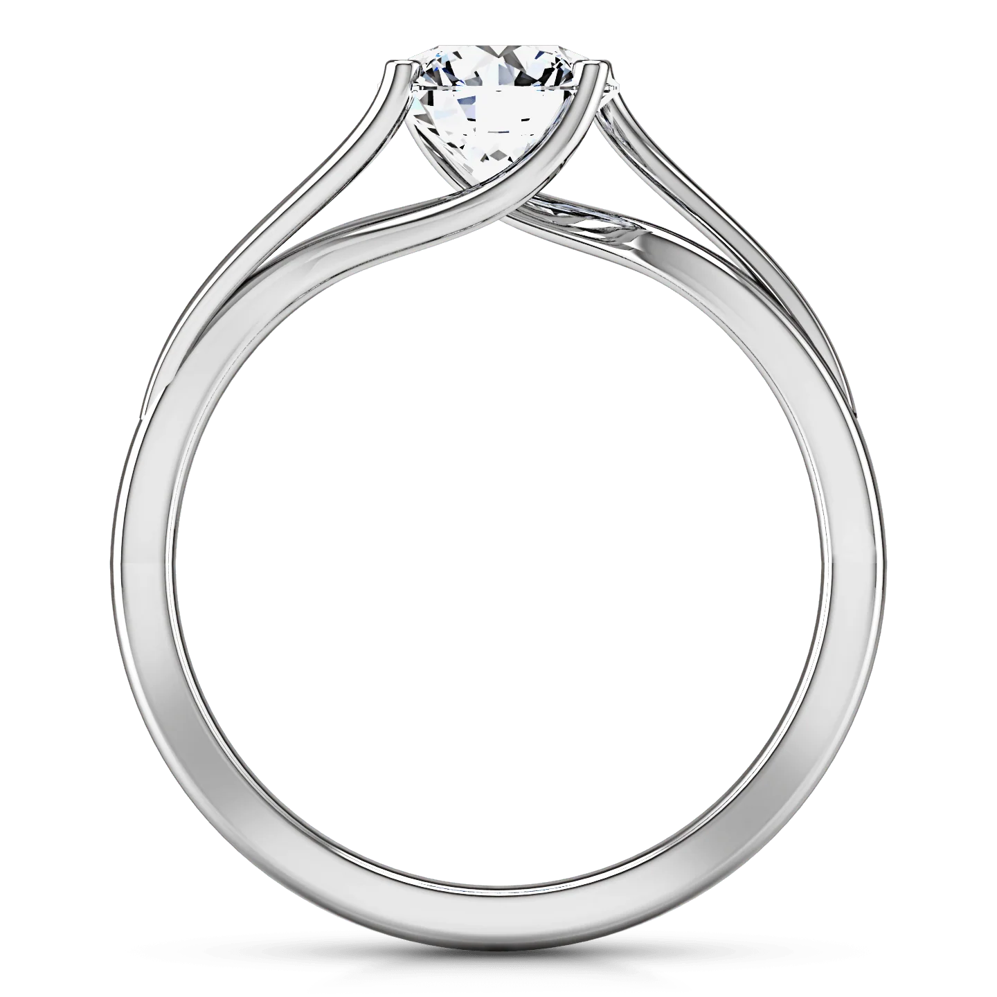 Round Diamond Solitaire Engagement Ring Laurel 14K White Gold - Image 3