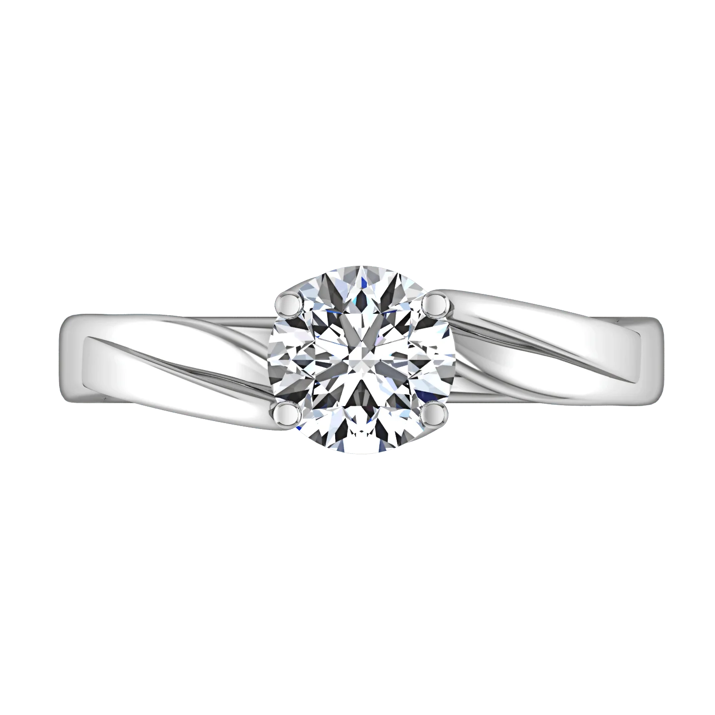 Round Diamond Solitaire Engagement Ring Laurel 14K White Gold - Image 4