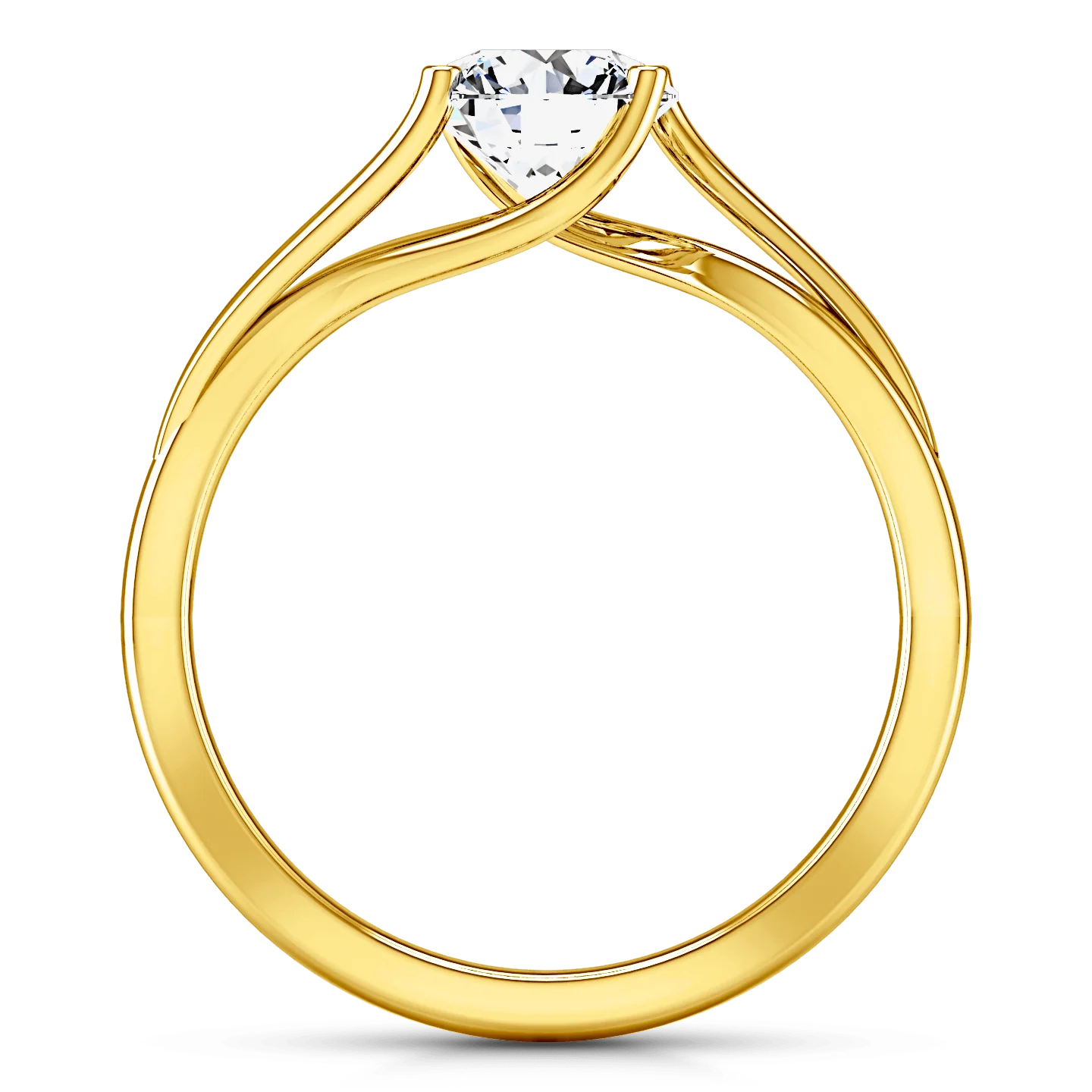 Solitaire Diamond Engagement Ring Laurel 14K Yellow Gold - Image 3