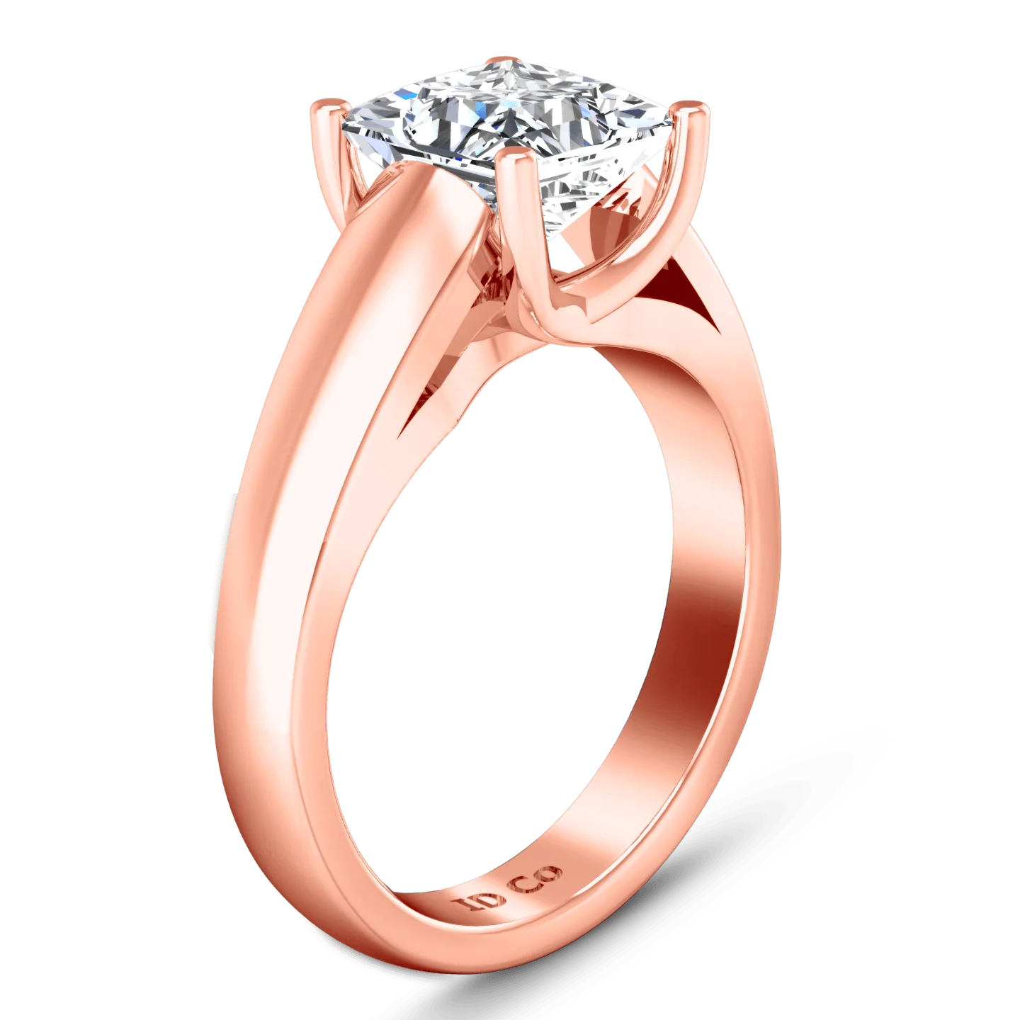 Solitaire Diamond Princess Cut Engagement Ring Leyla 14K Rose Gold - Image 2