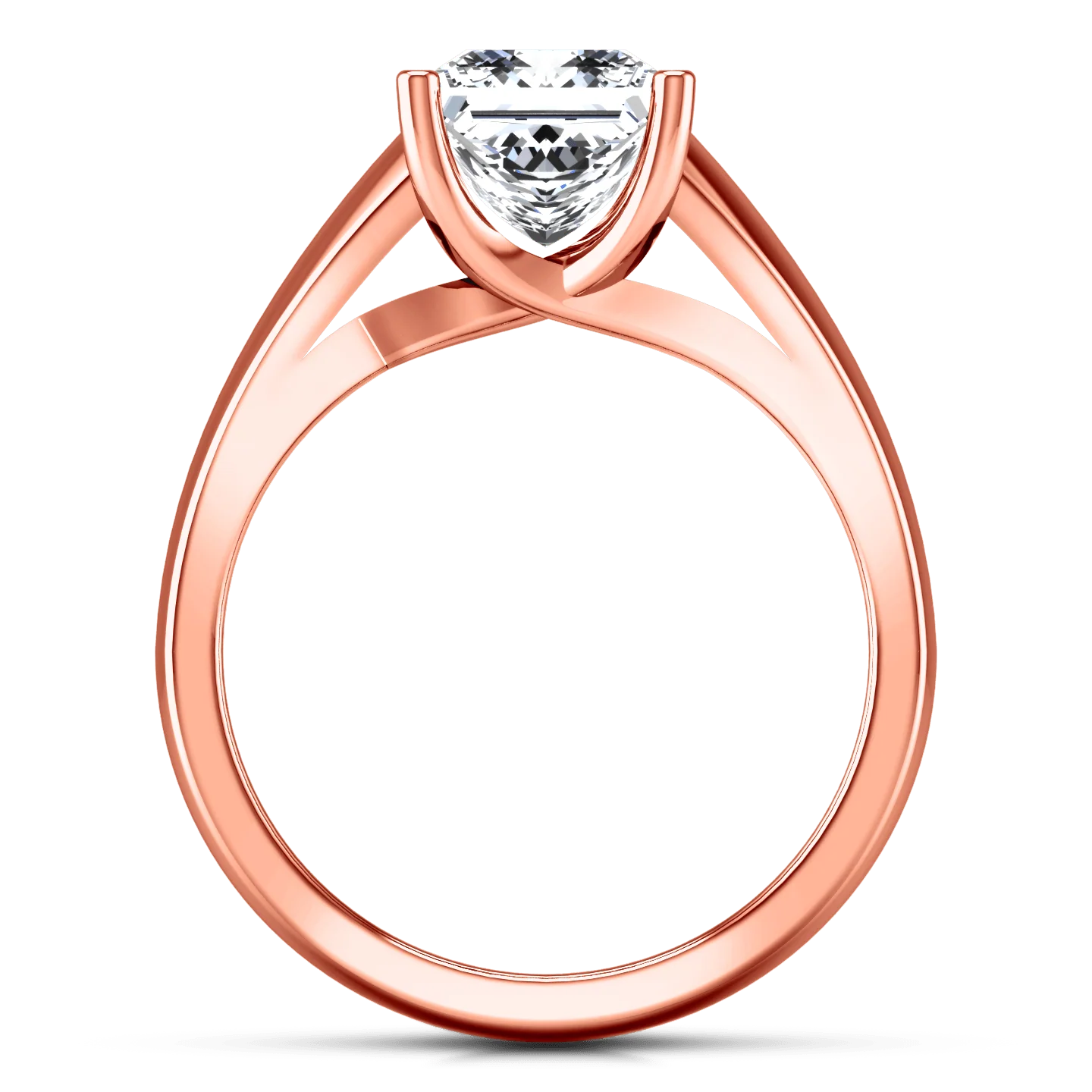 Solitaire Diamond Princess Cut Engagement Ring Leyla 14K Rose Gold - Image 4