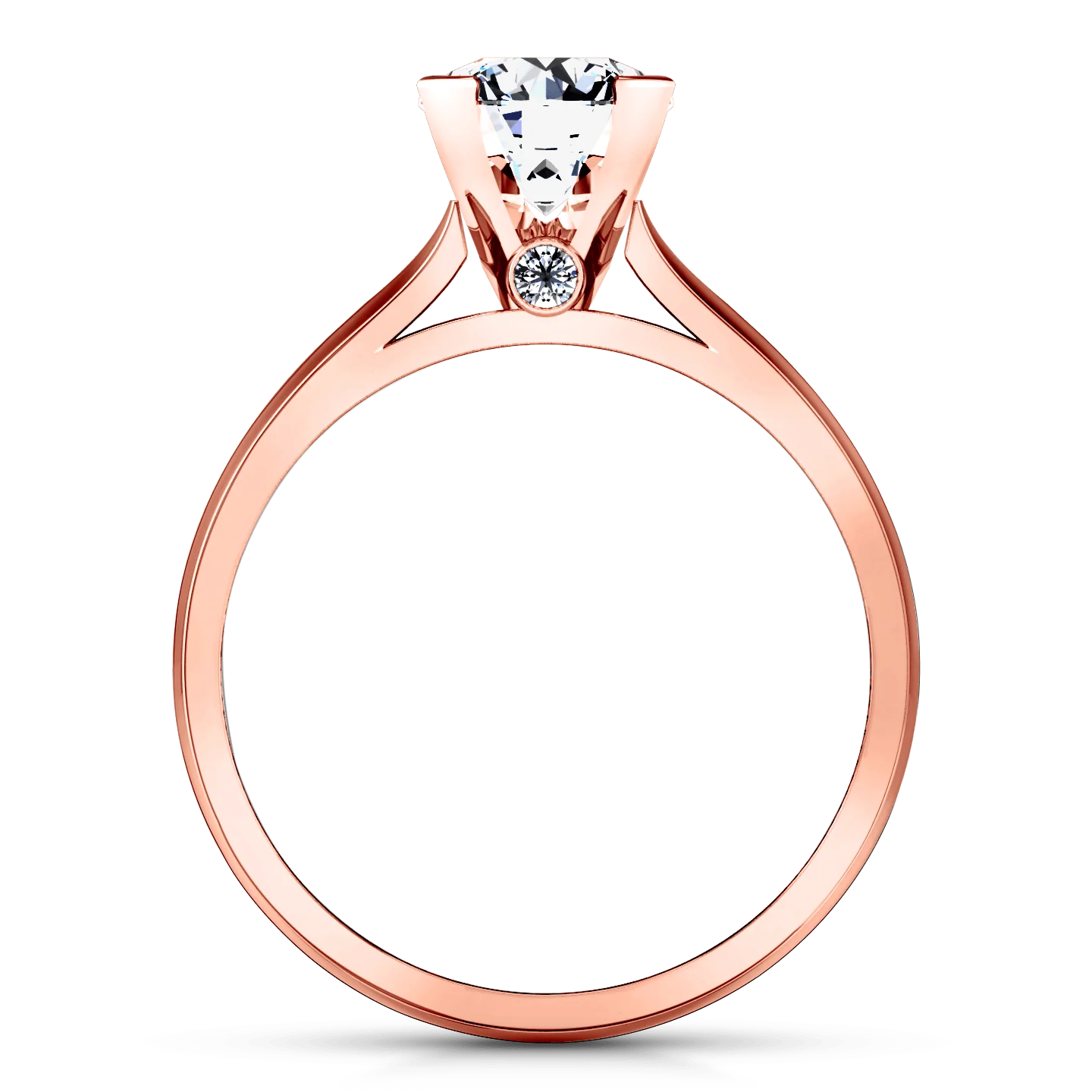 Solitaire Diamond Engagement Ring Luna 14K Rose Gold - Image 3