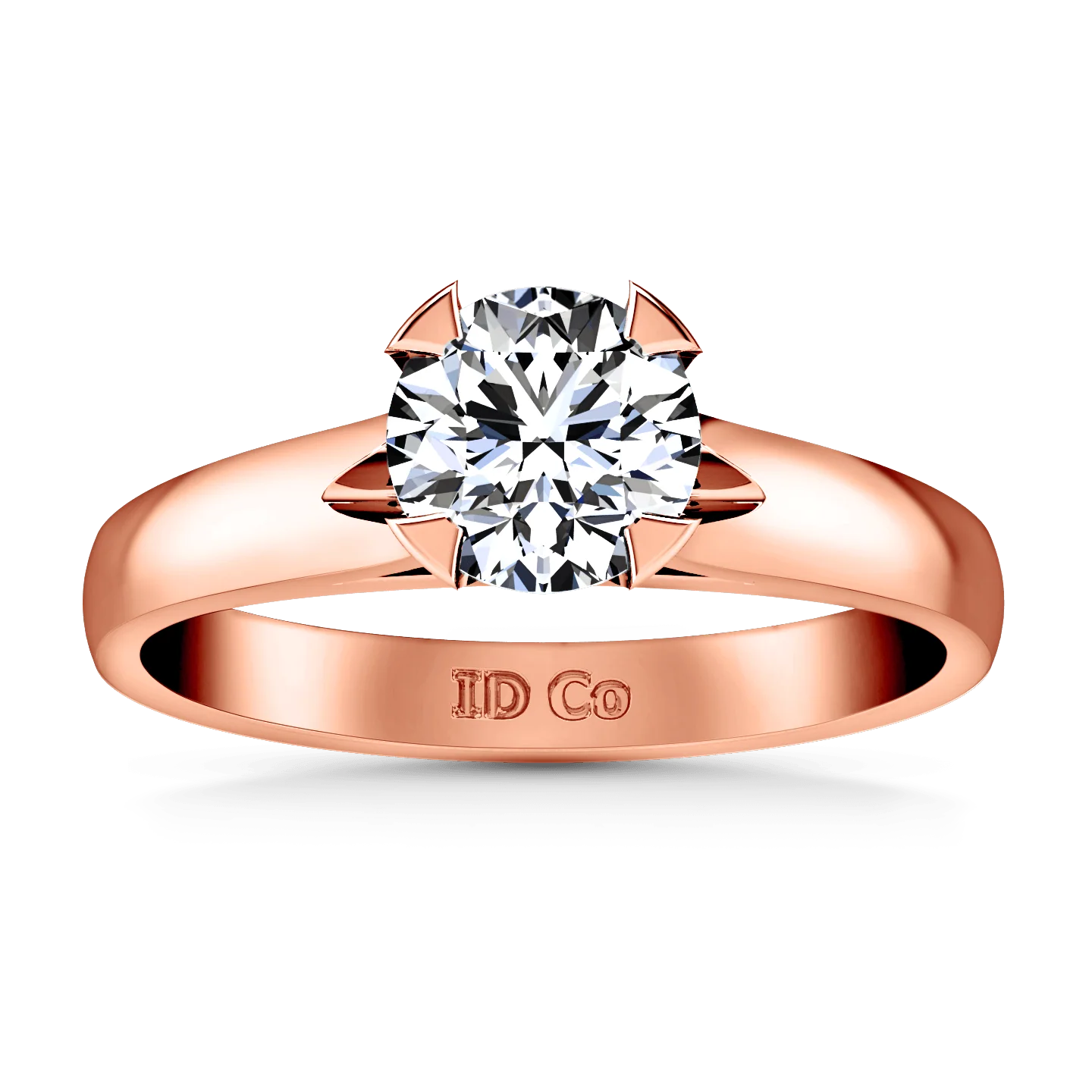 Solitaire Diamond Engagement Ring Luna 14K Rose Gold - Image 4