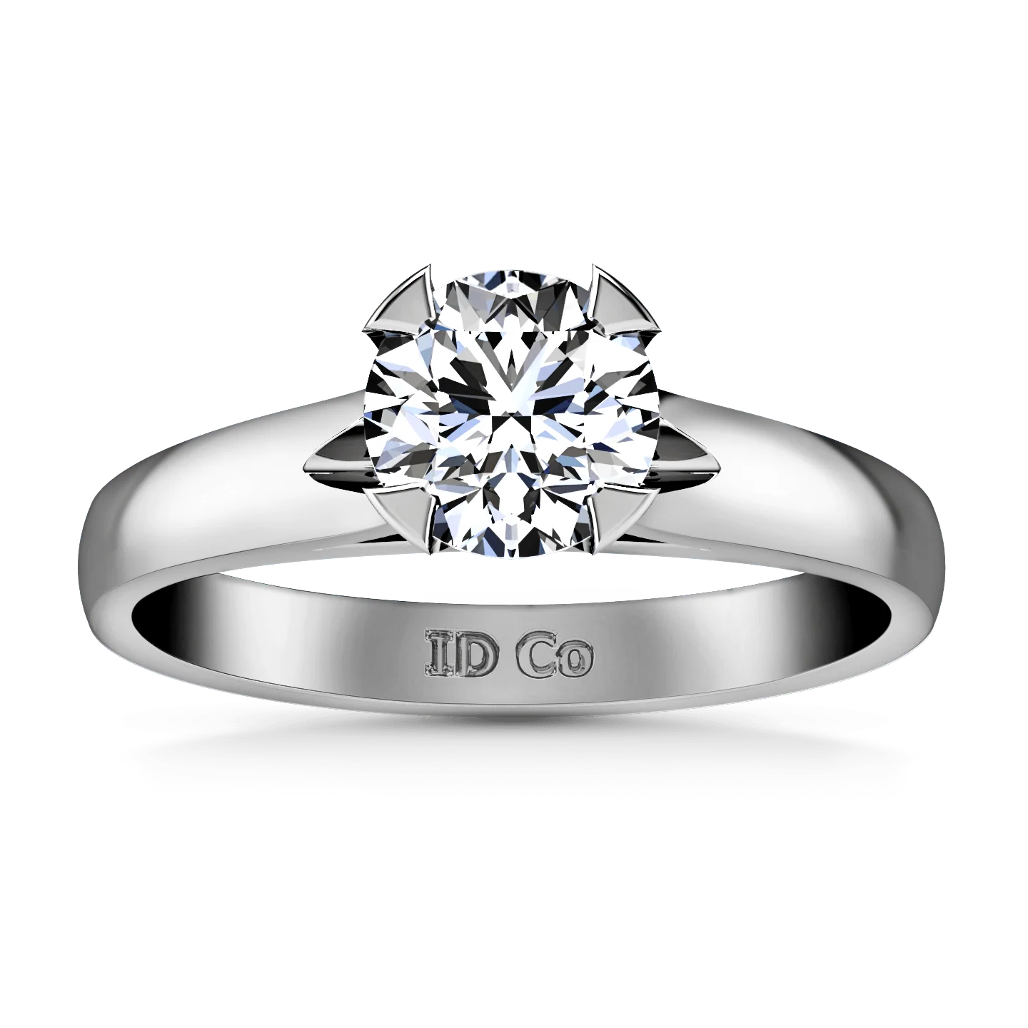 Round Diamond Solitaire Engagement Ring Luna 14K White Gold