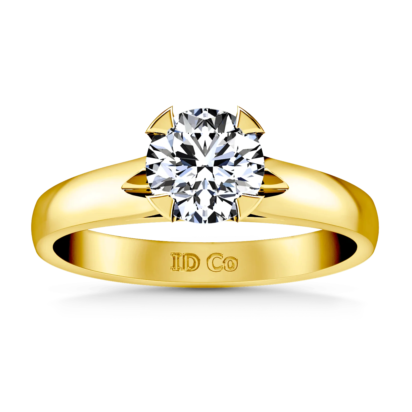 Solitaire Diamond Engagement Ring Luna 14K Yellow Gold