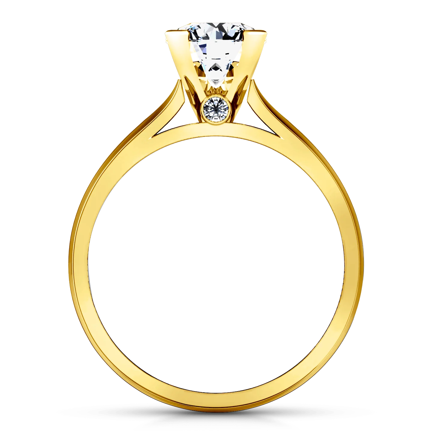 Solitaire Diamond Engagement Ring Luna 14K Yellow Gold - Image 3