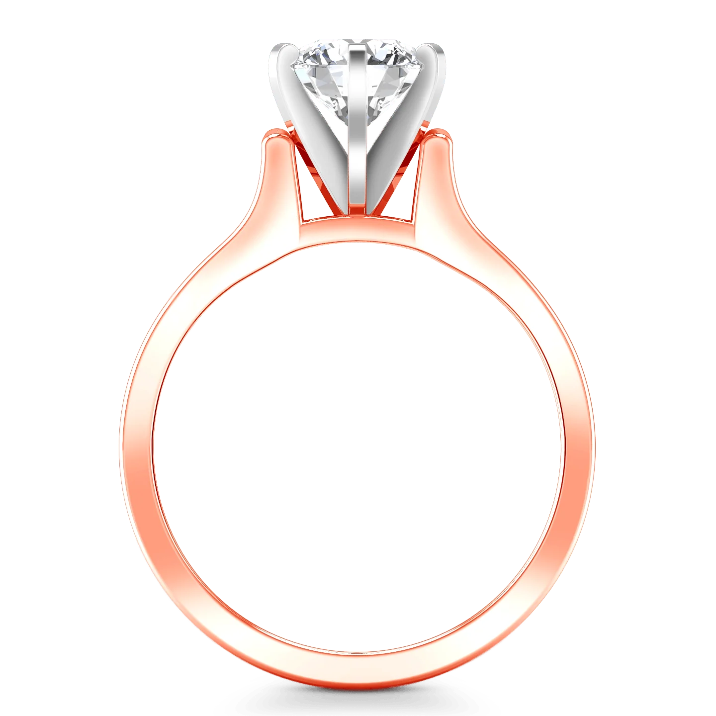 Solitaire Diamond Engagement Ring Modern 14K Rose Gold - Image 3