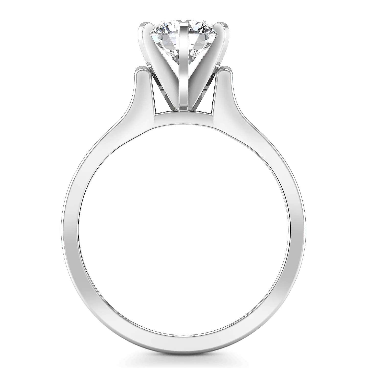 Round Diamond Solitaire Engagement Ring Modern 14K White Gold - Image 4