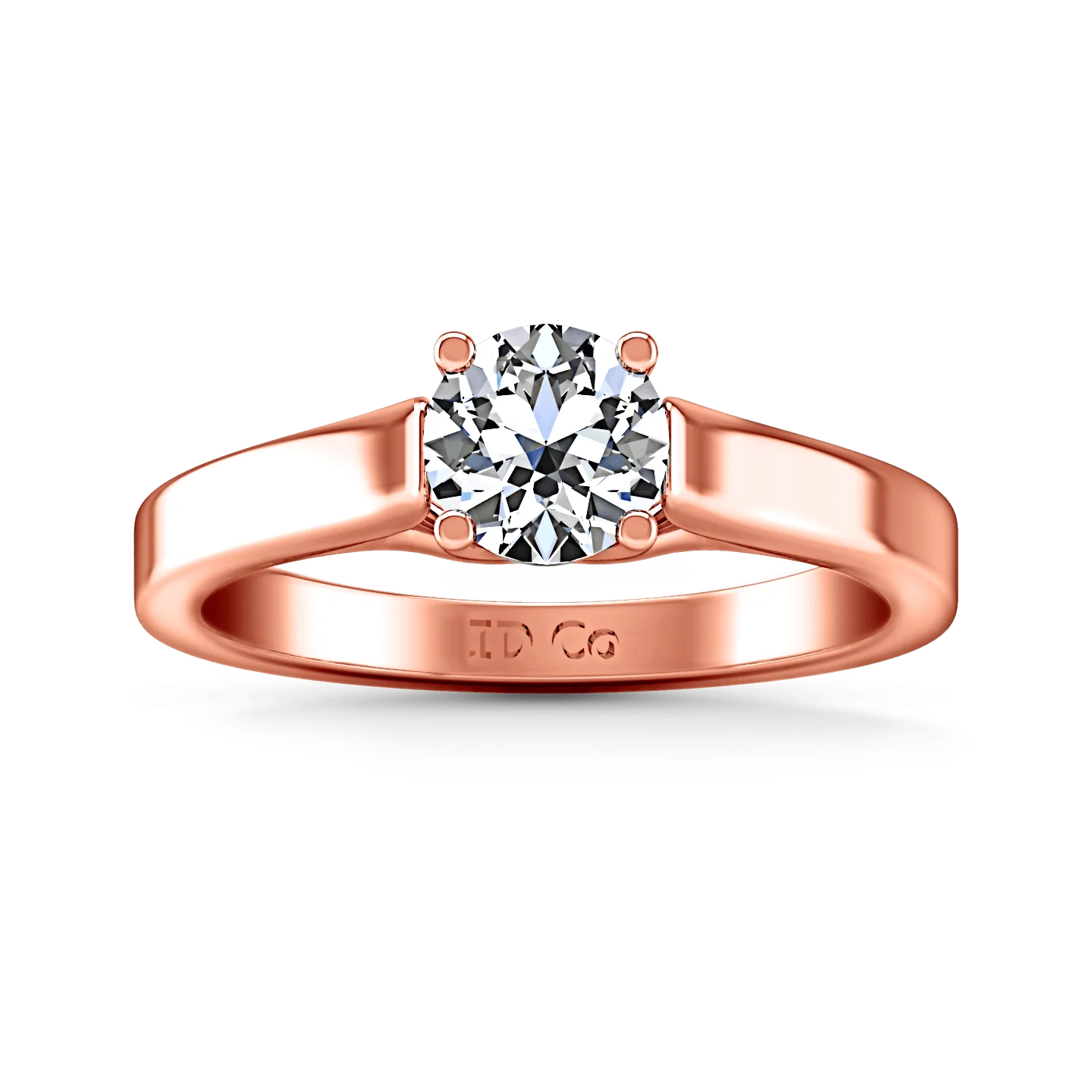 Solitaire Diamond Engagement Ring Lyric Modern Lattice 14K Rose Gold