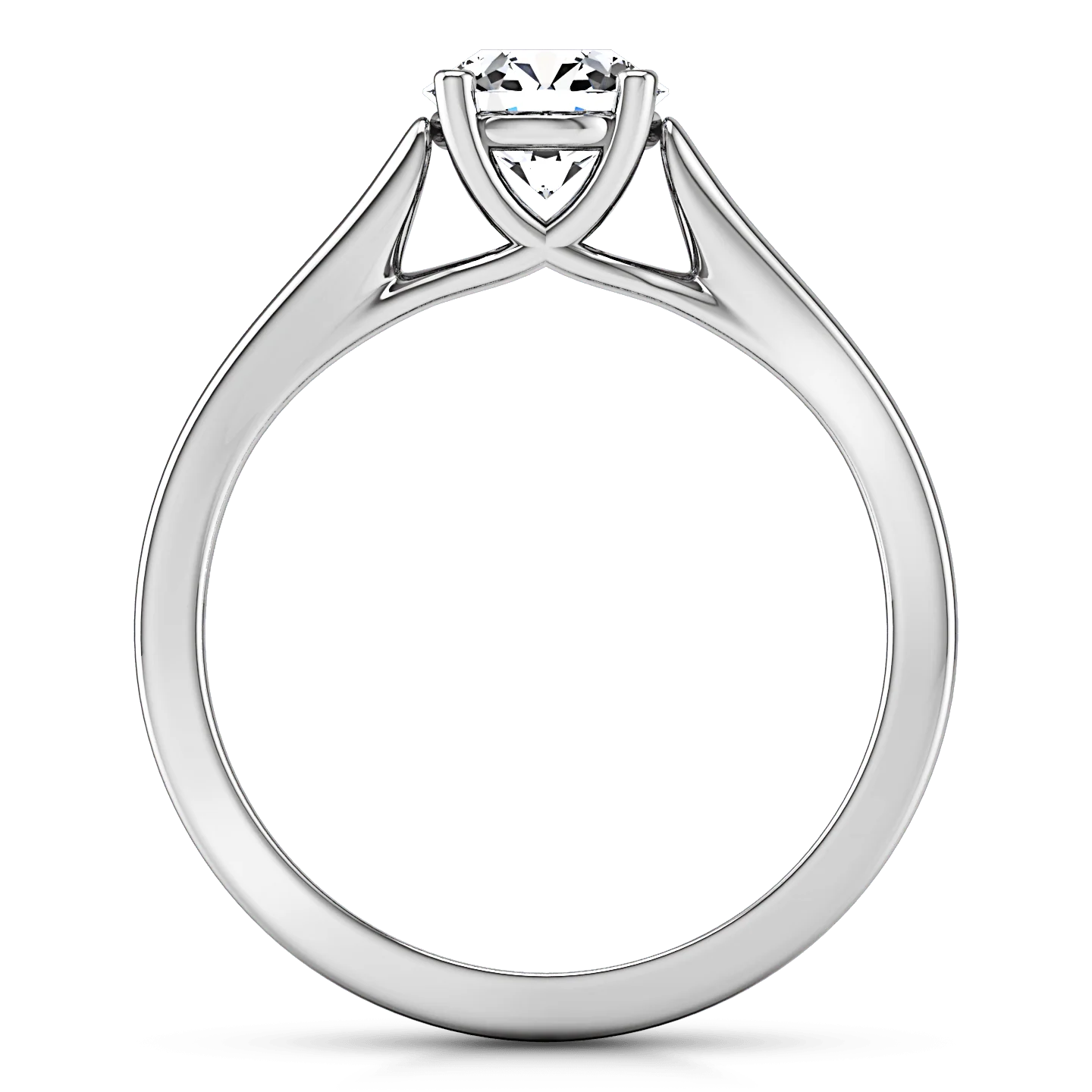 Round Diamond Solitaire Engagement Ring Lyric Modern Lattice 14K White Gold - Image 3