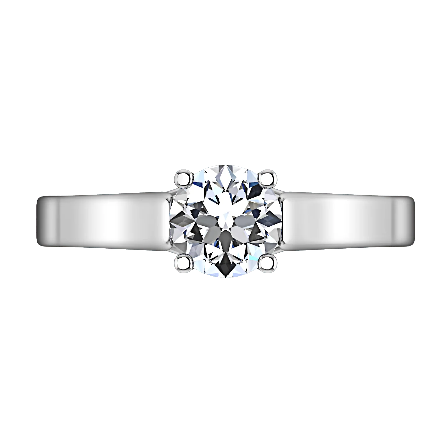 Round Diamond Solitaire Engagement Ring Lyric Modern Lattice 14K White Gold - Image 4