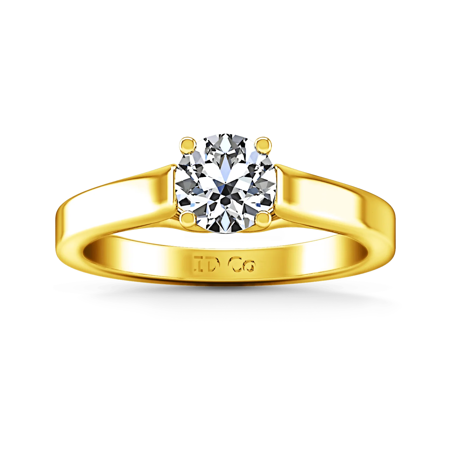 Solitaire Diamond Engagement Ring Lyric Modern Lattice 14K Yellow Gold