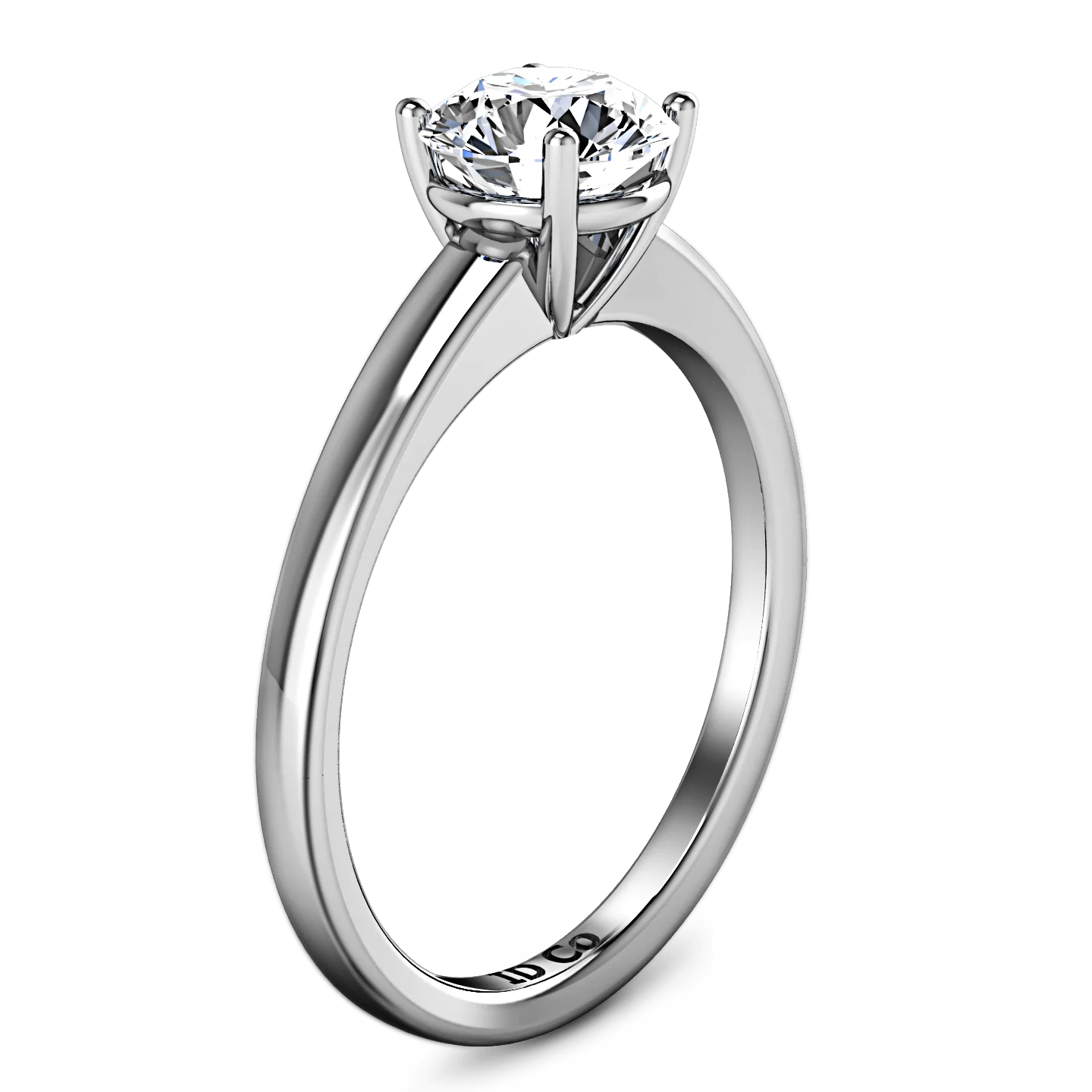 Round Diamond Solitaire Engagement Ring Nuovo 14K White Gold - Image 2