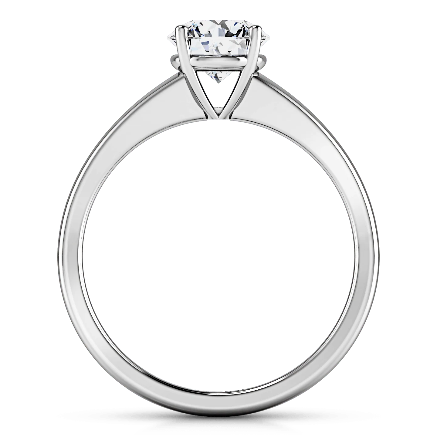 Round Diamond Solitaire Engagement Ring Nuovo 14K White Gold - Image 4