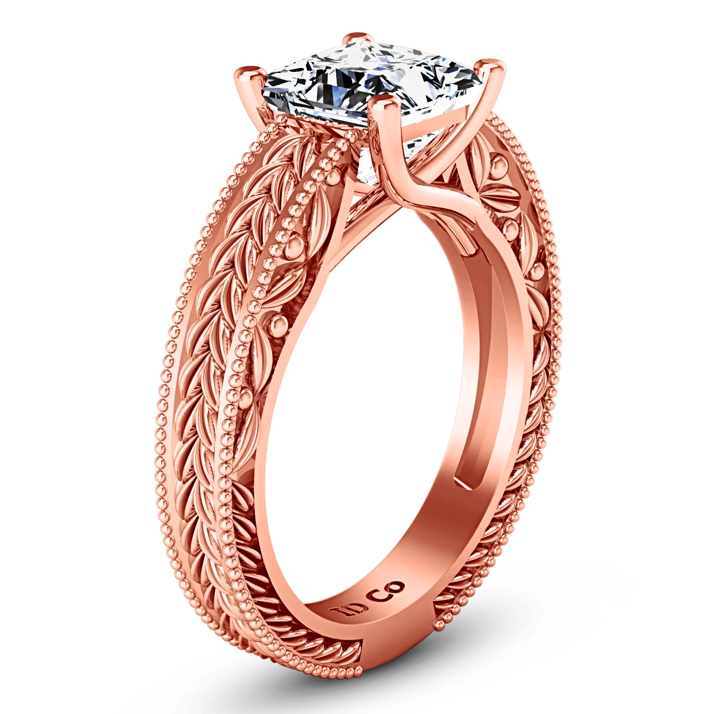 Solitaire Diamond Engagement Ring Rowan 14K Rose Gold - Image 2