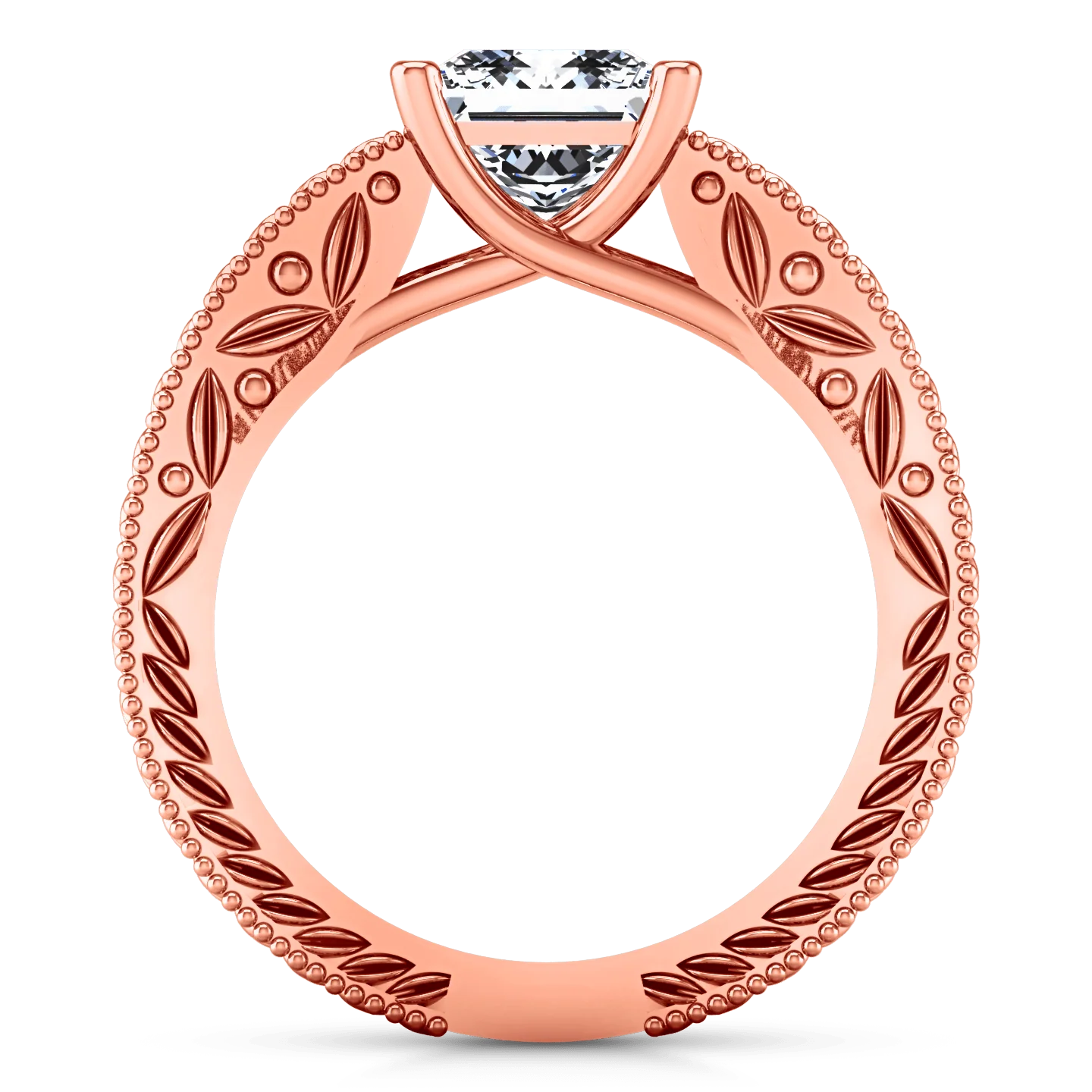 Solitaire Diamond Engagement Ring Rowan 14K Rose Gold - Image 3