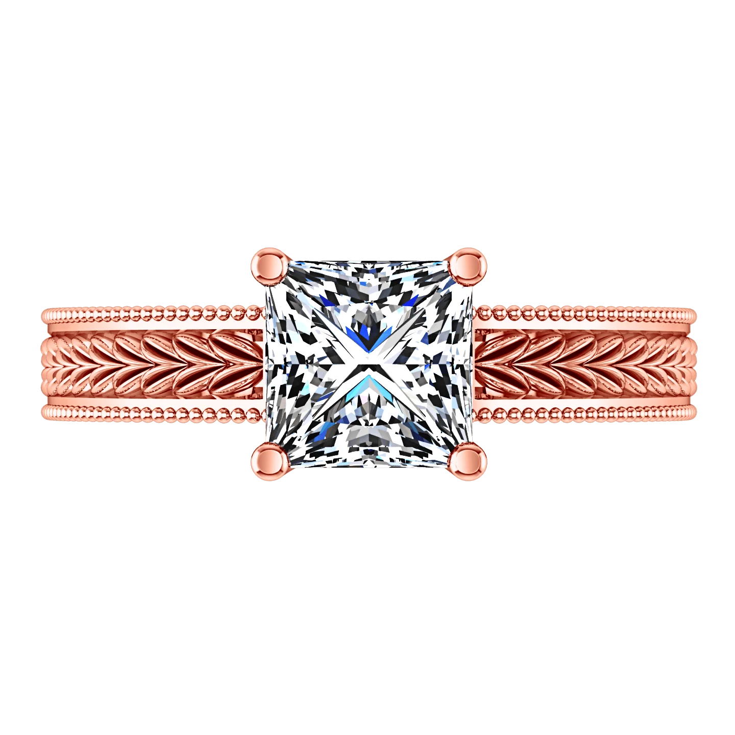 Solitaire Diamond Engagement Ring Rowan 14K Rose Gold - Image 4