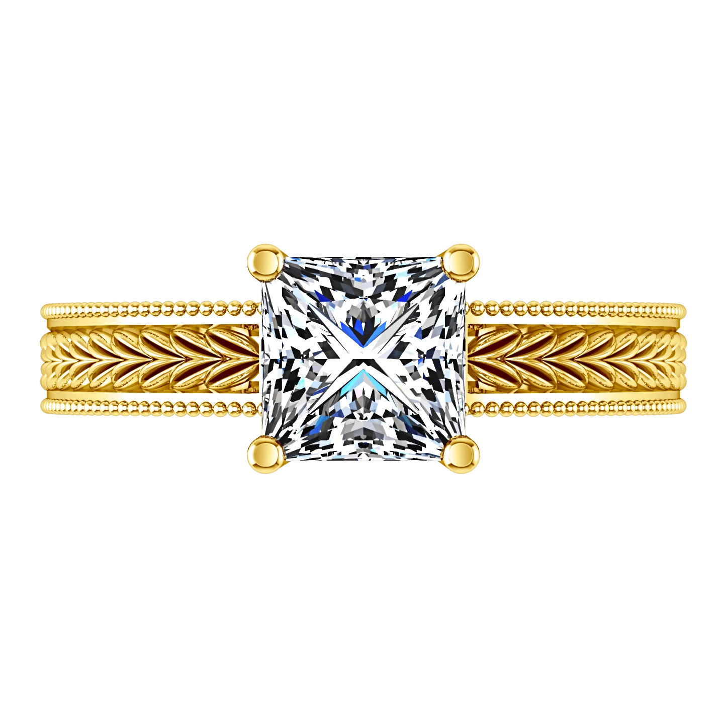 Solitaire Diamond Engagement Ring Rowan 14K Yellow Gold - Image 4