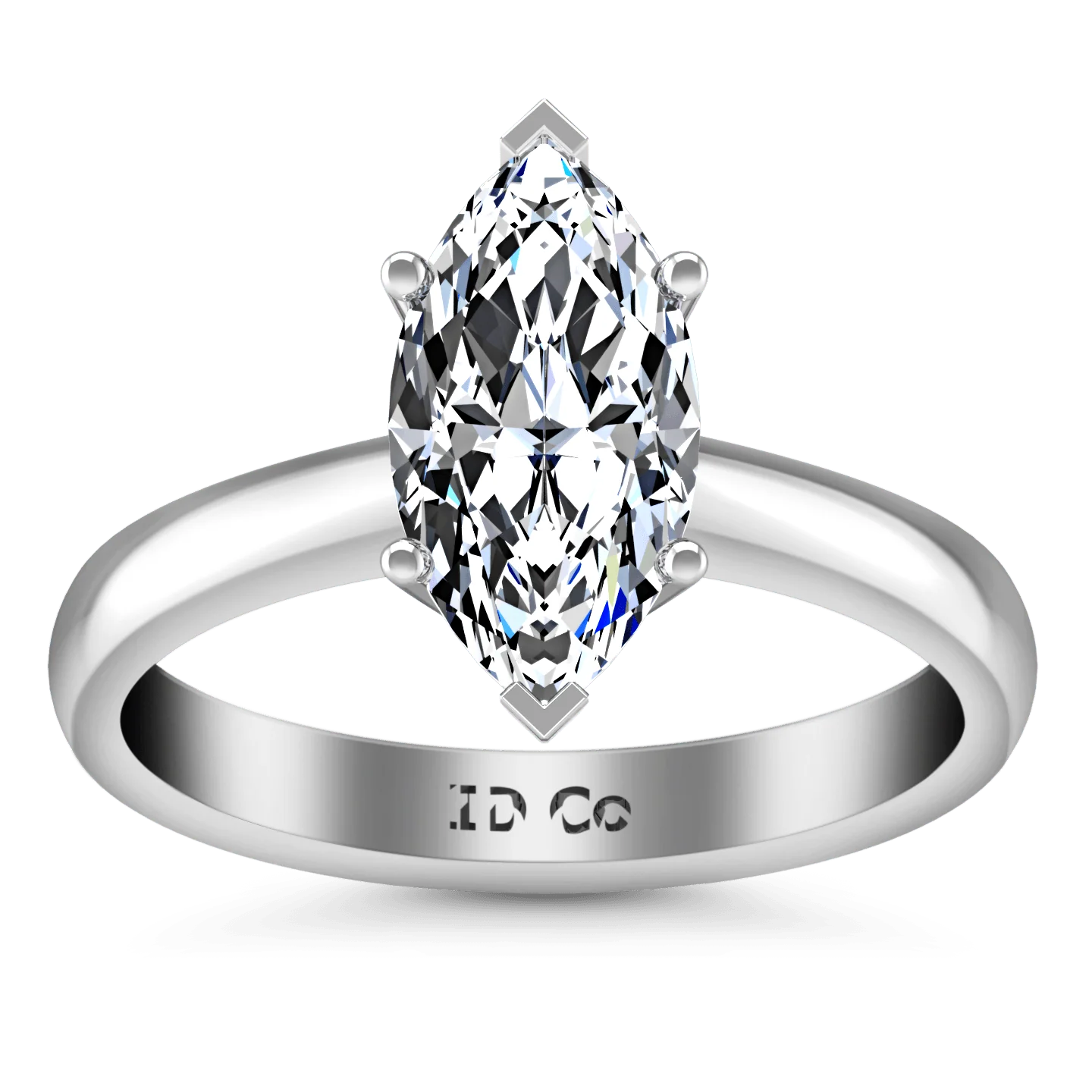 Solitaire Marquis Diamond Engagement Ring Scarlet 14K White Gold