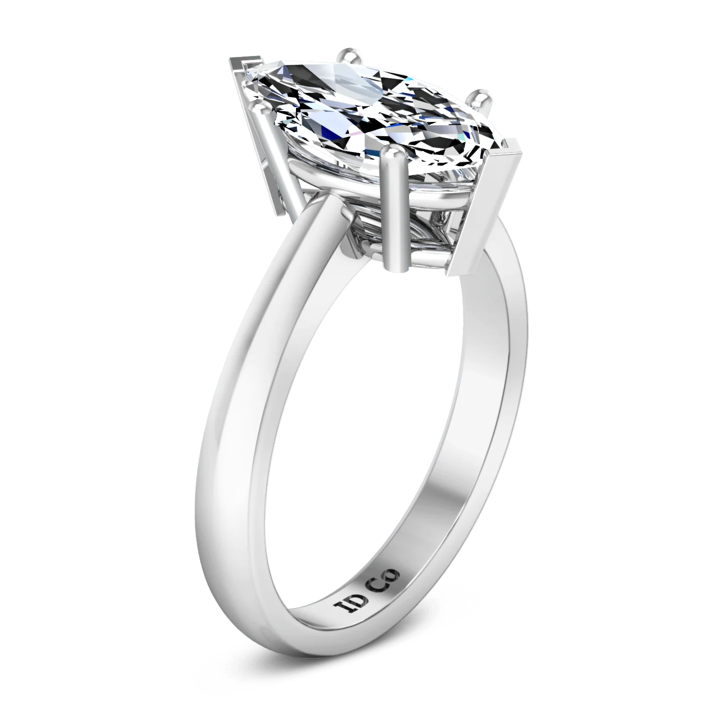 Solitaire Marquis Diamond Engagement Ring Scarlet 14K White Gold - Image 2