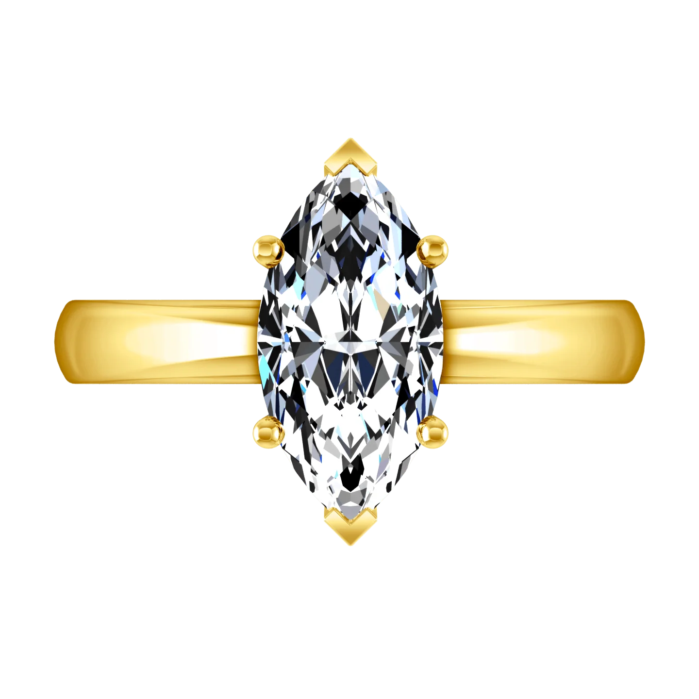 Solitaire Diamond Engagement Ring Scarlet 14K Yellow Gold - Image 4