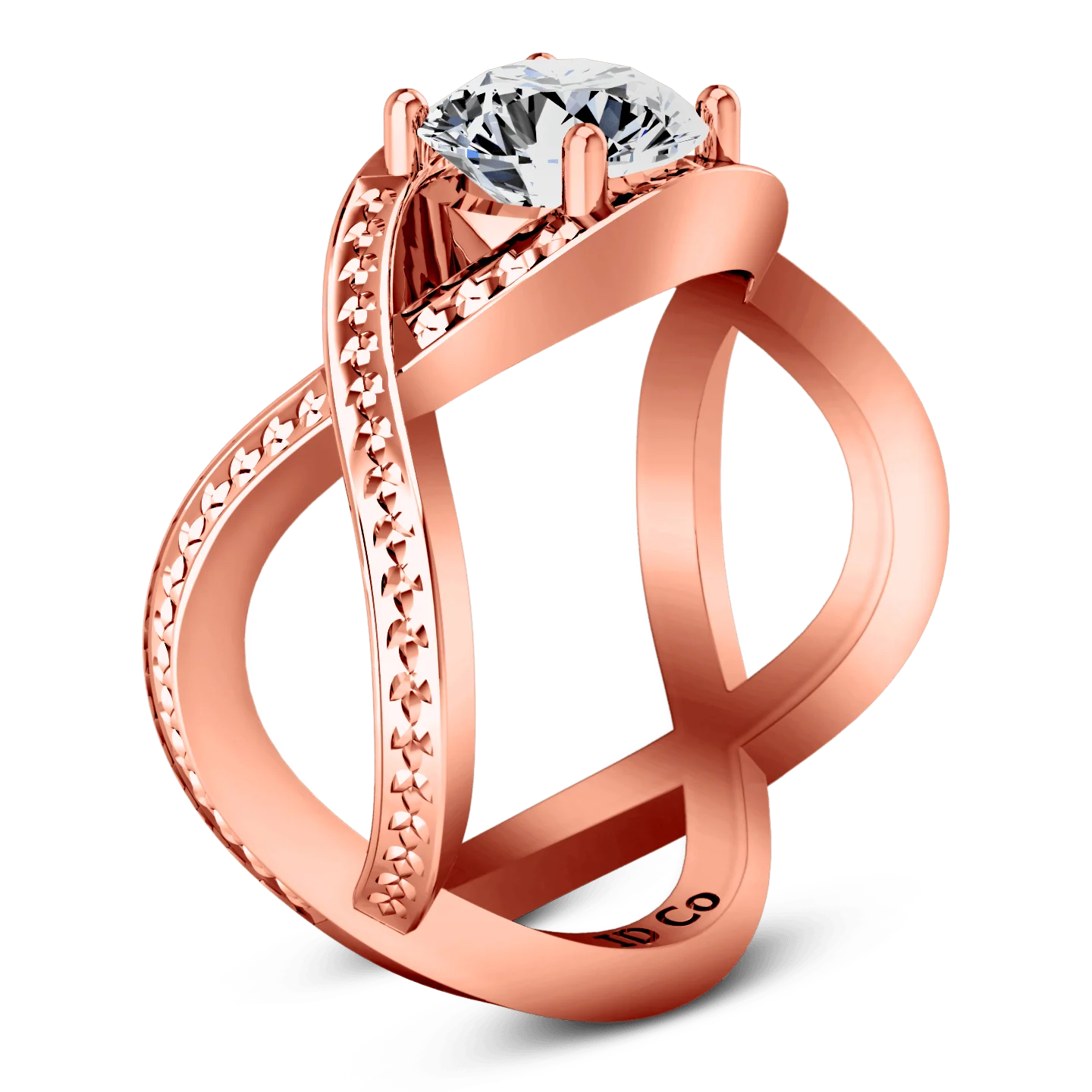 Solitaire Diamond Engagement Ring Solagne 14K Rose Gold - Image 2