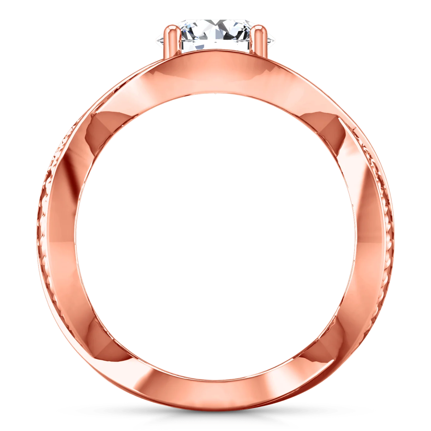 Solitaire Diamond Engagement Ring Solagne 14K Rose Gold - Image 3