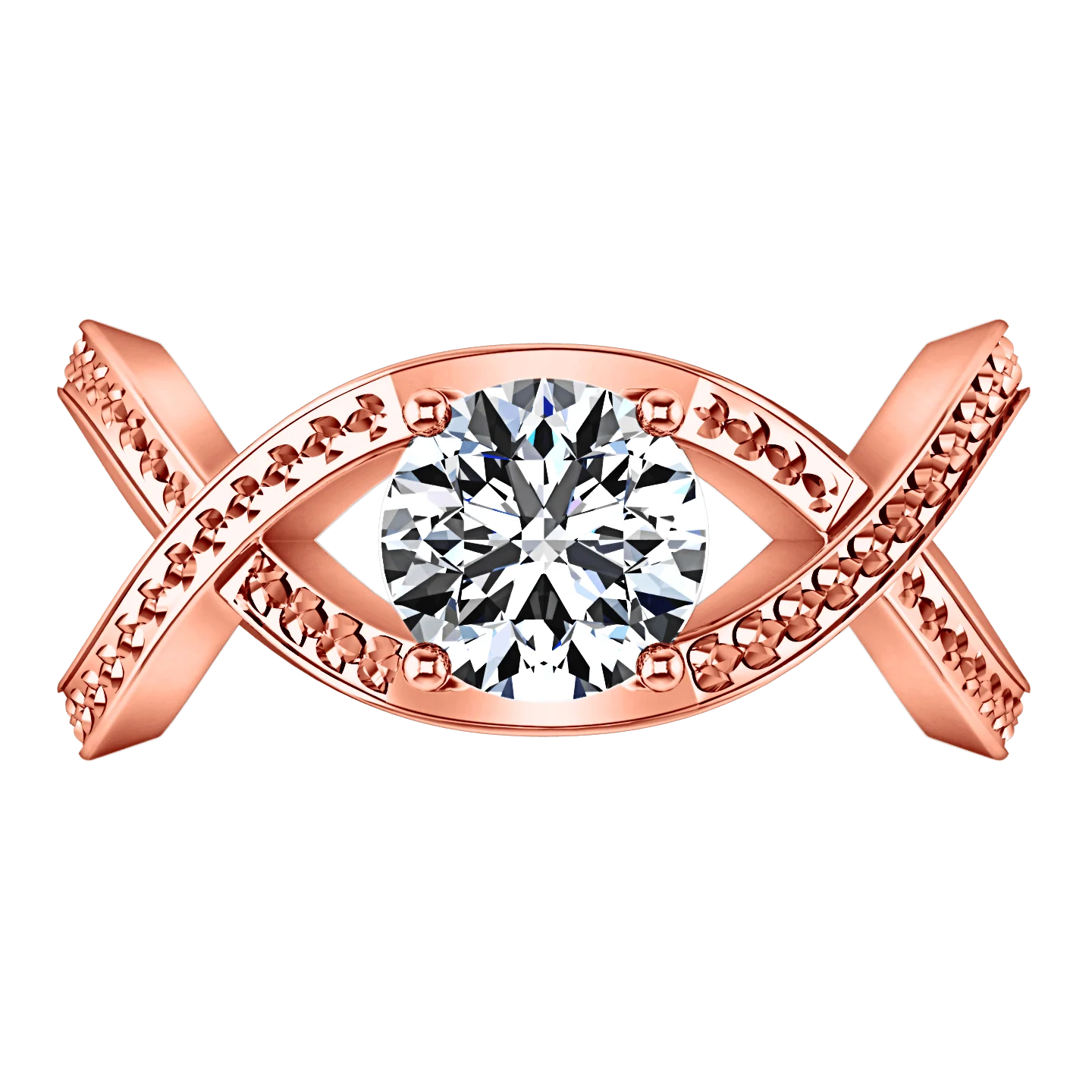 Solitaire Diamond Engagement Ring Solagne 14K Rose Gold - Image 4