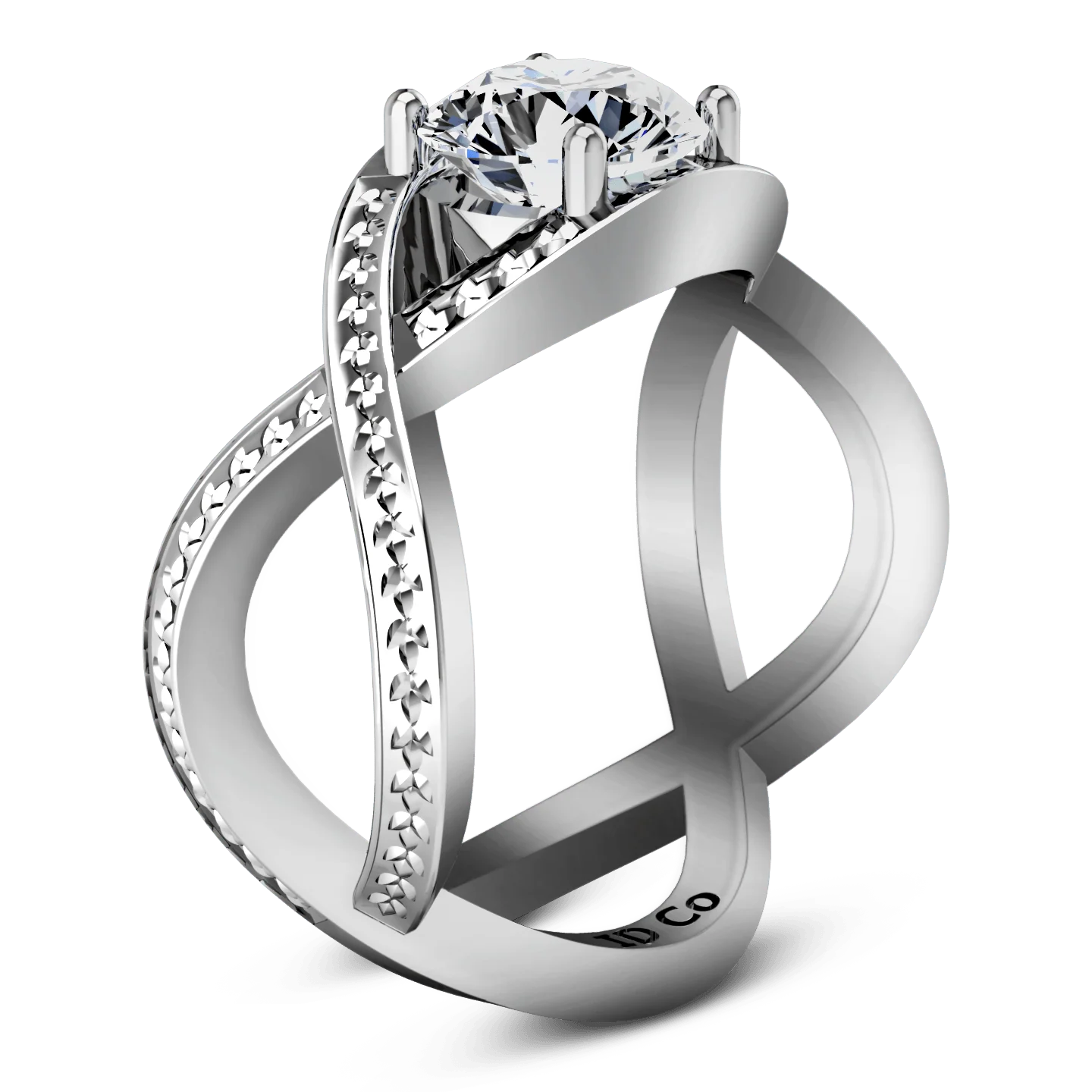 Round Diamond Solitaire Engagement Ring Solagne 14K White Gold - Image 2