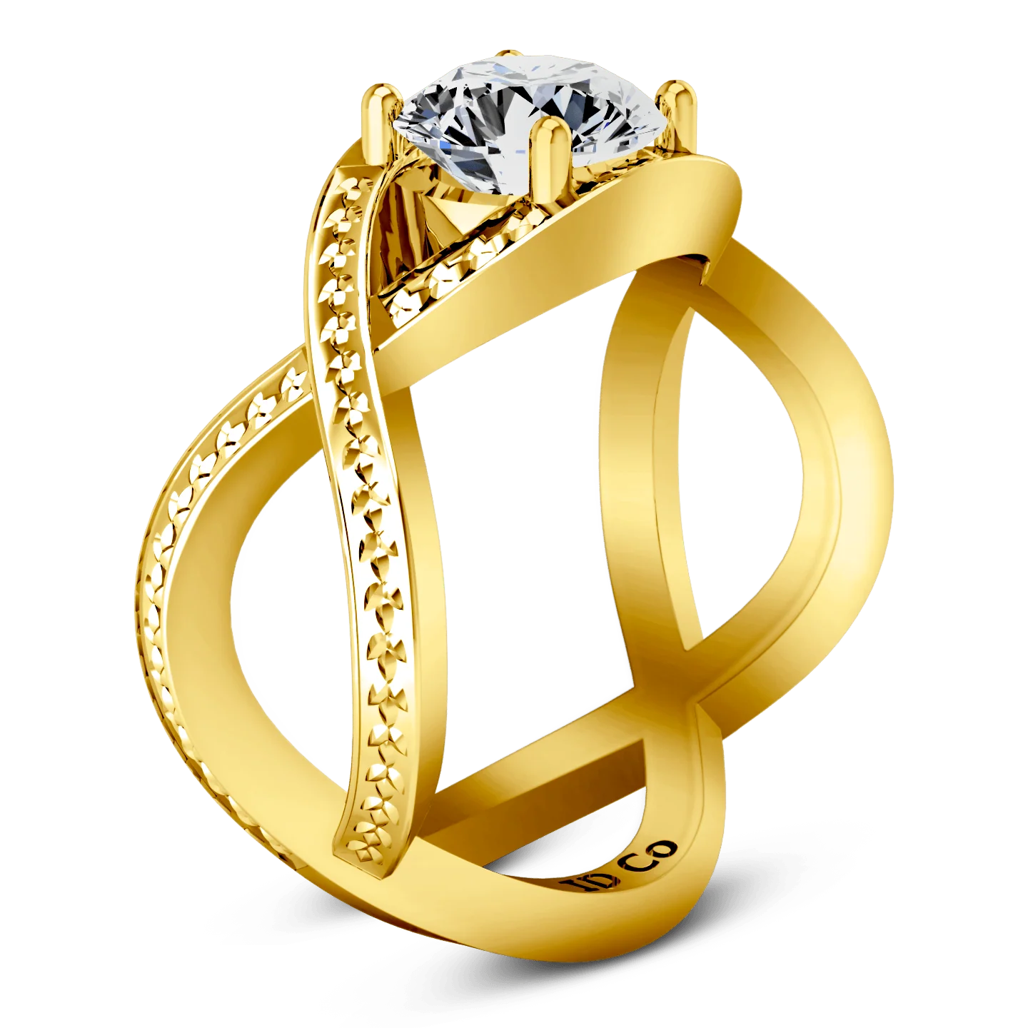 Solitaire Diamond Engagement Ring Solagne 14K Yellow Gold - Image 2
