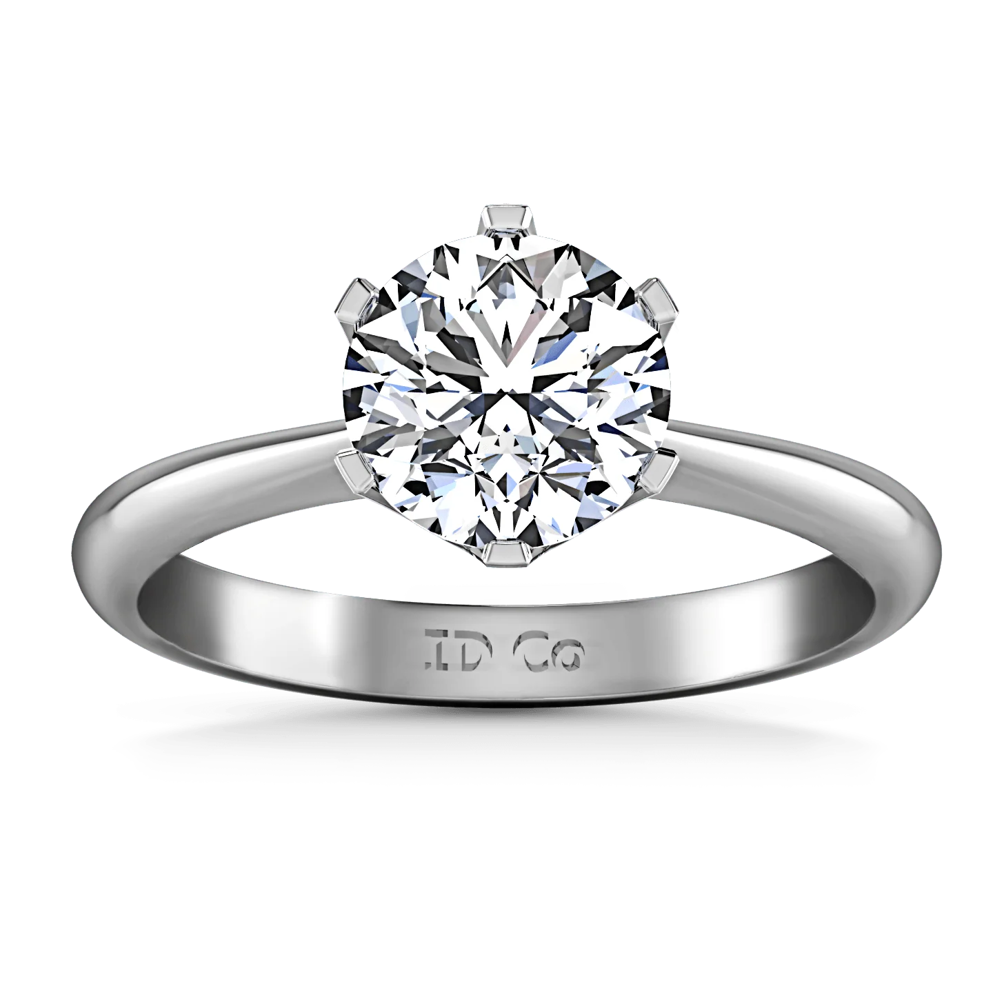 Round Diamond Solitaire Engagement Ring Tresa 14K White Gold