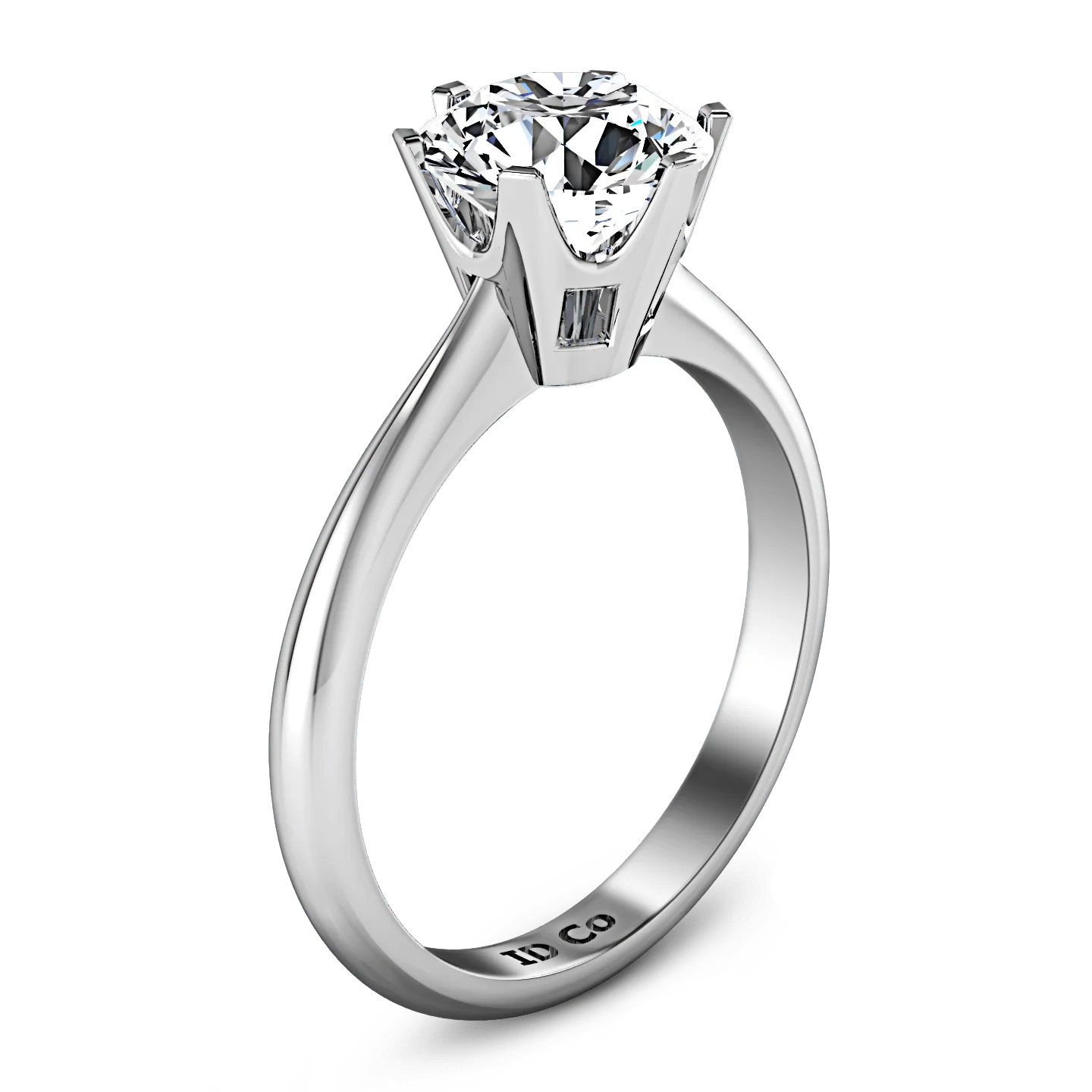 Round Diamond Solitaire Engagement Ring Tresa 14K White Gold - Image 2