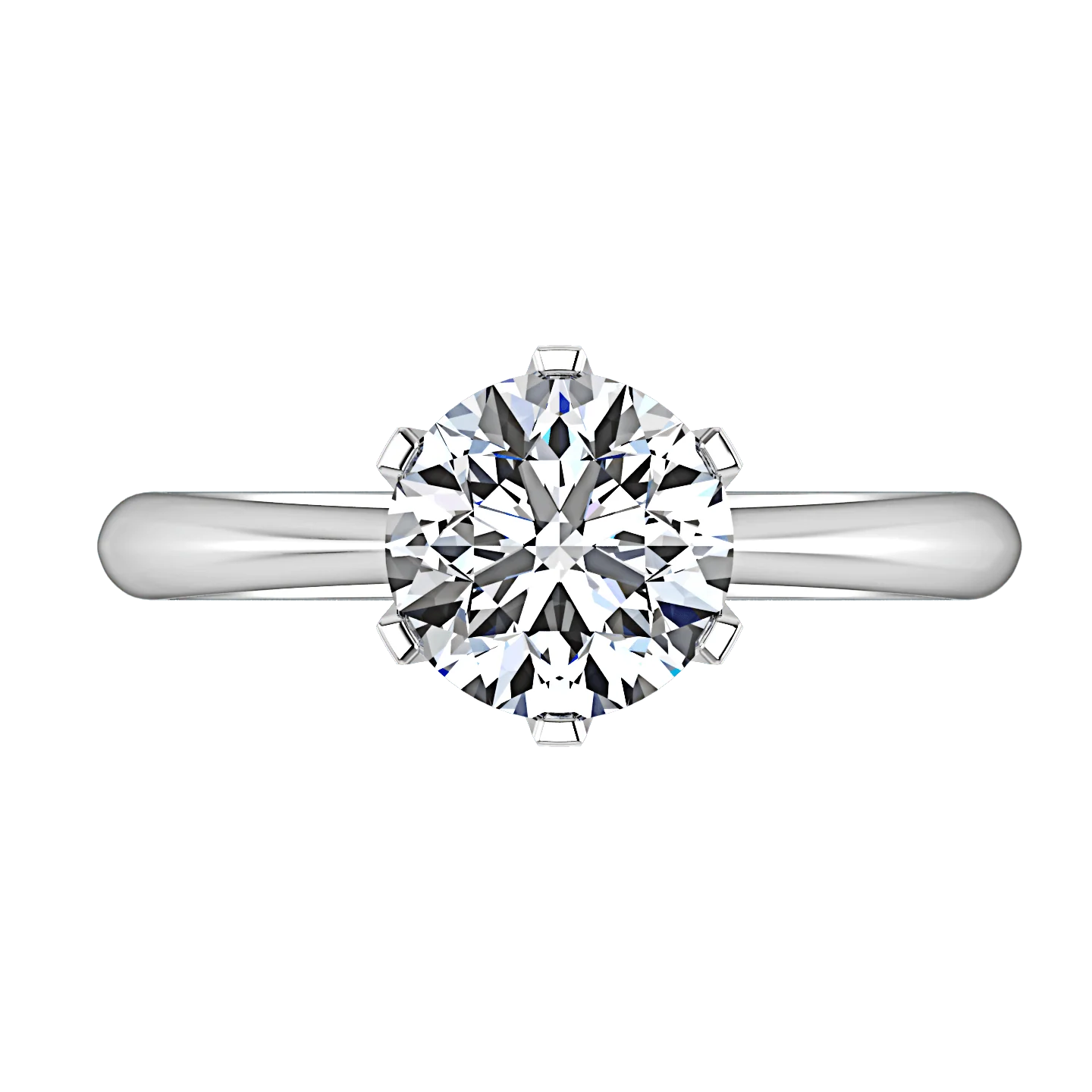 Round Diamond Solitaire Engagement Ring Tresa 14K White Gold - Image 3