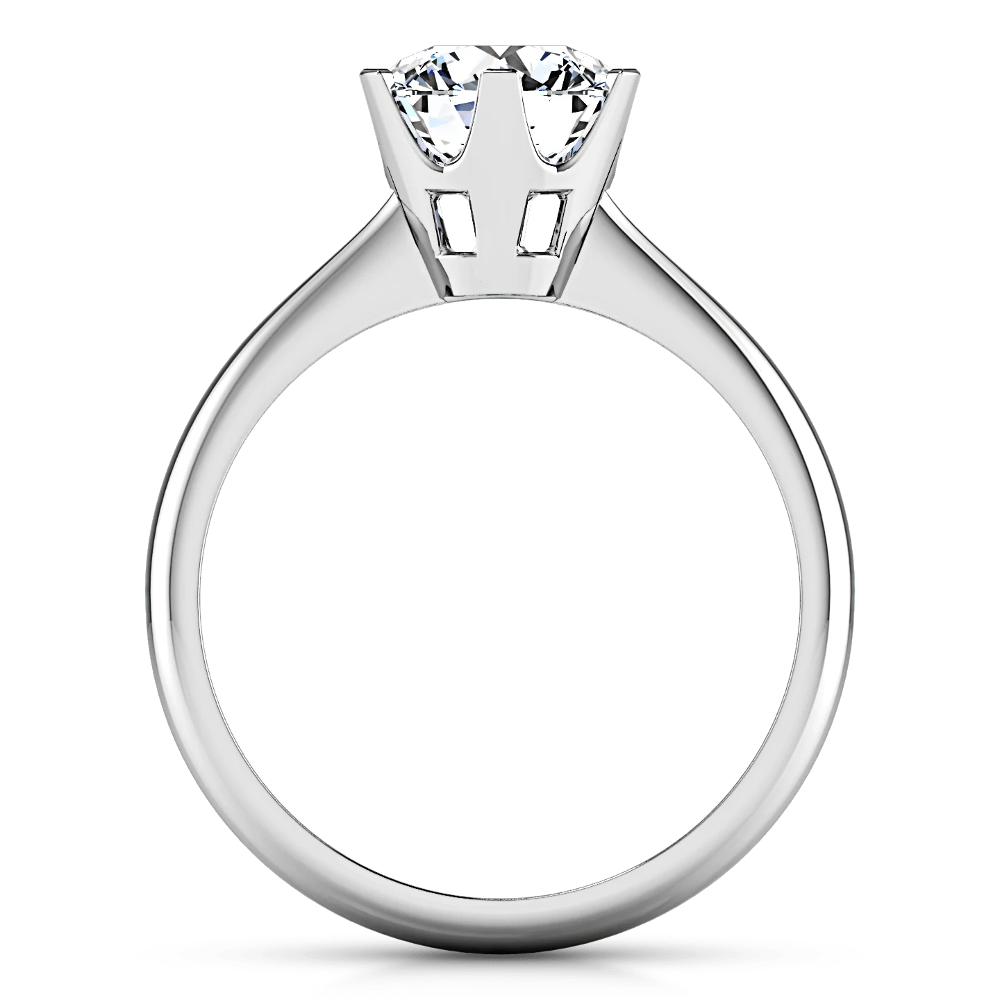 Round Diamond Solitaire Engagement Ring Tresa 14K White Gold - Image 4