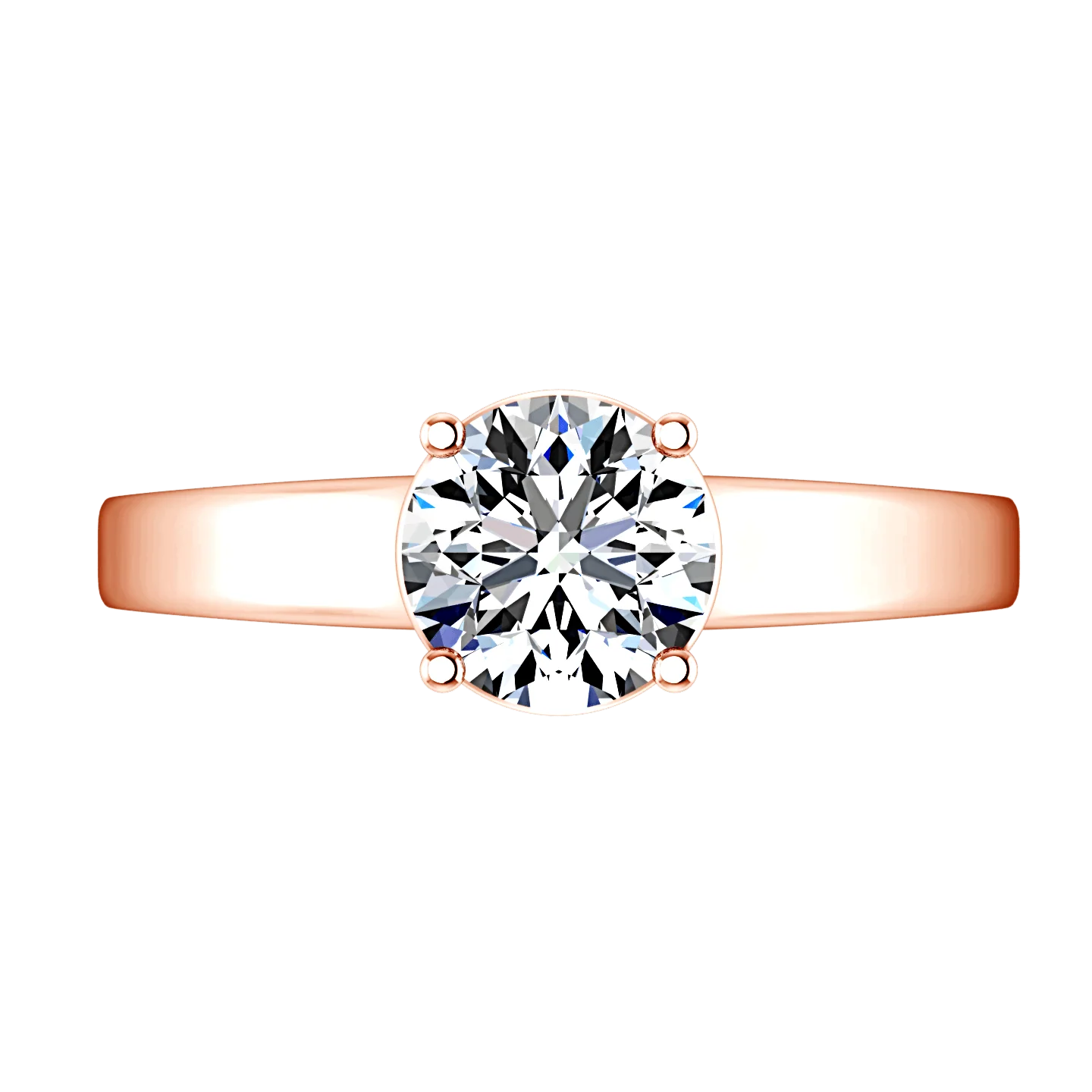 Solitaire Diamond Engagement Ring Valse  14K Rose Gold - Image 3