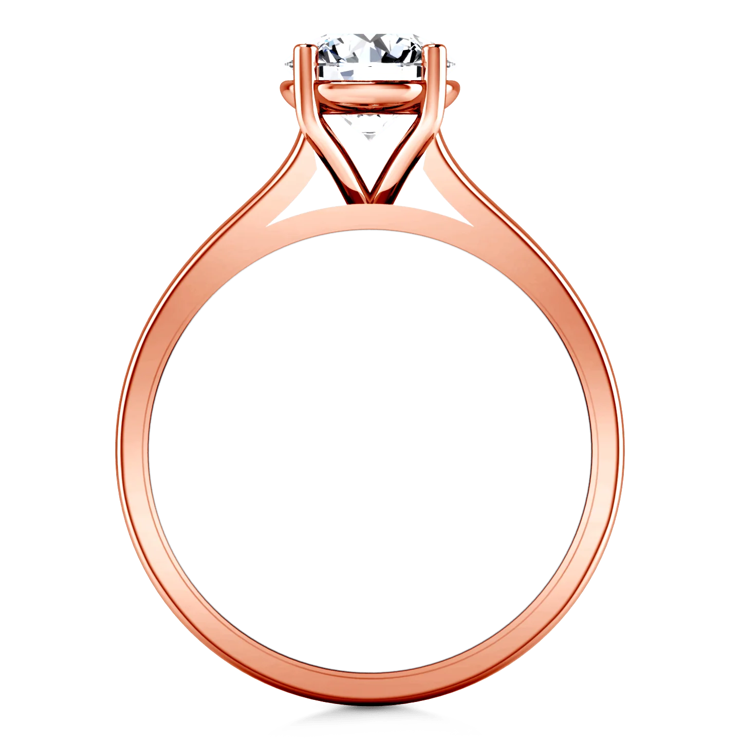 Solitaire Diamond Engagement Ring Valse  14K Rose Gold - Image 4