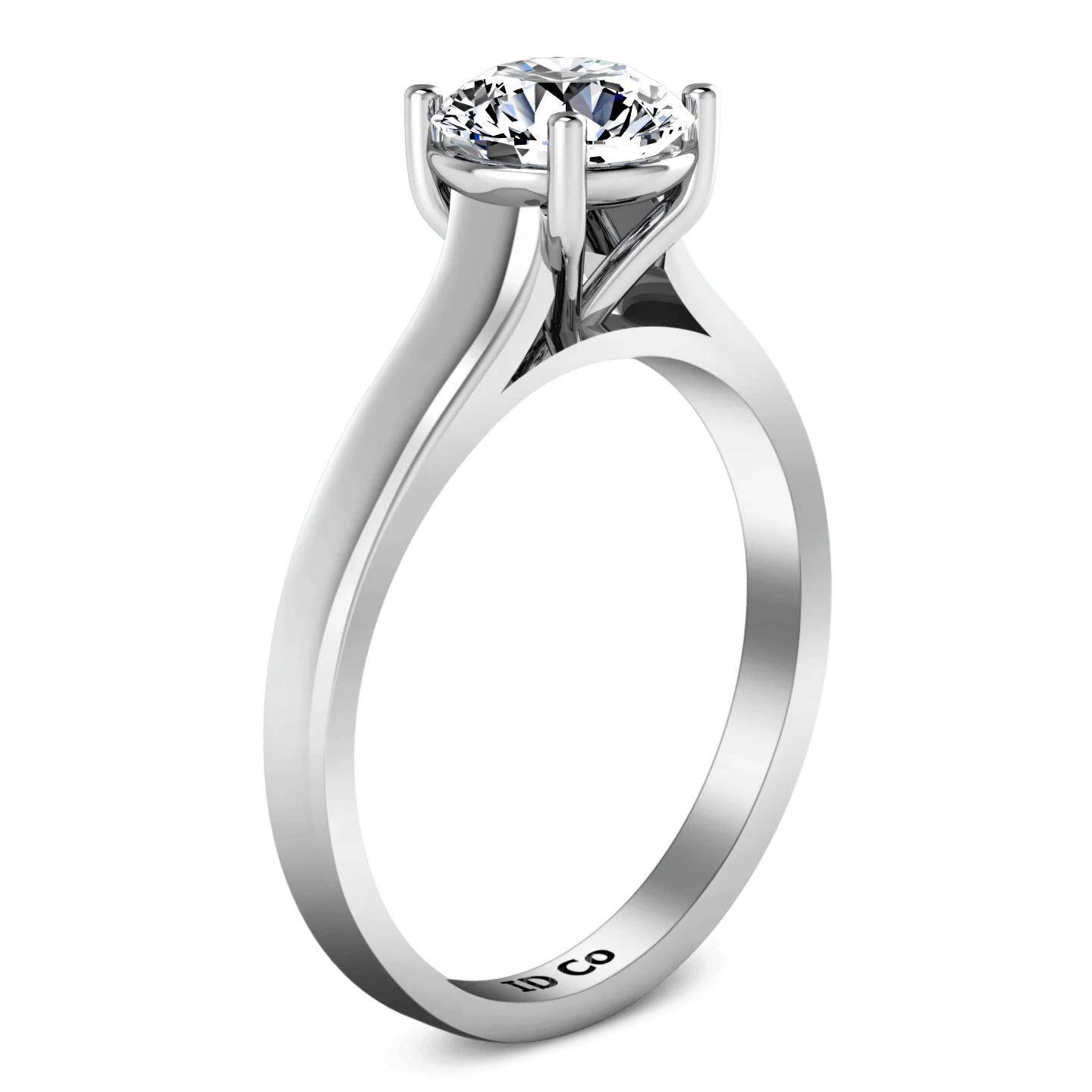 Round Diamond Solitaire Engagement Ring Valse  14K White Gold - Image 2