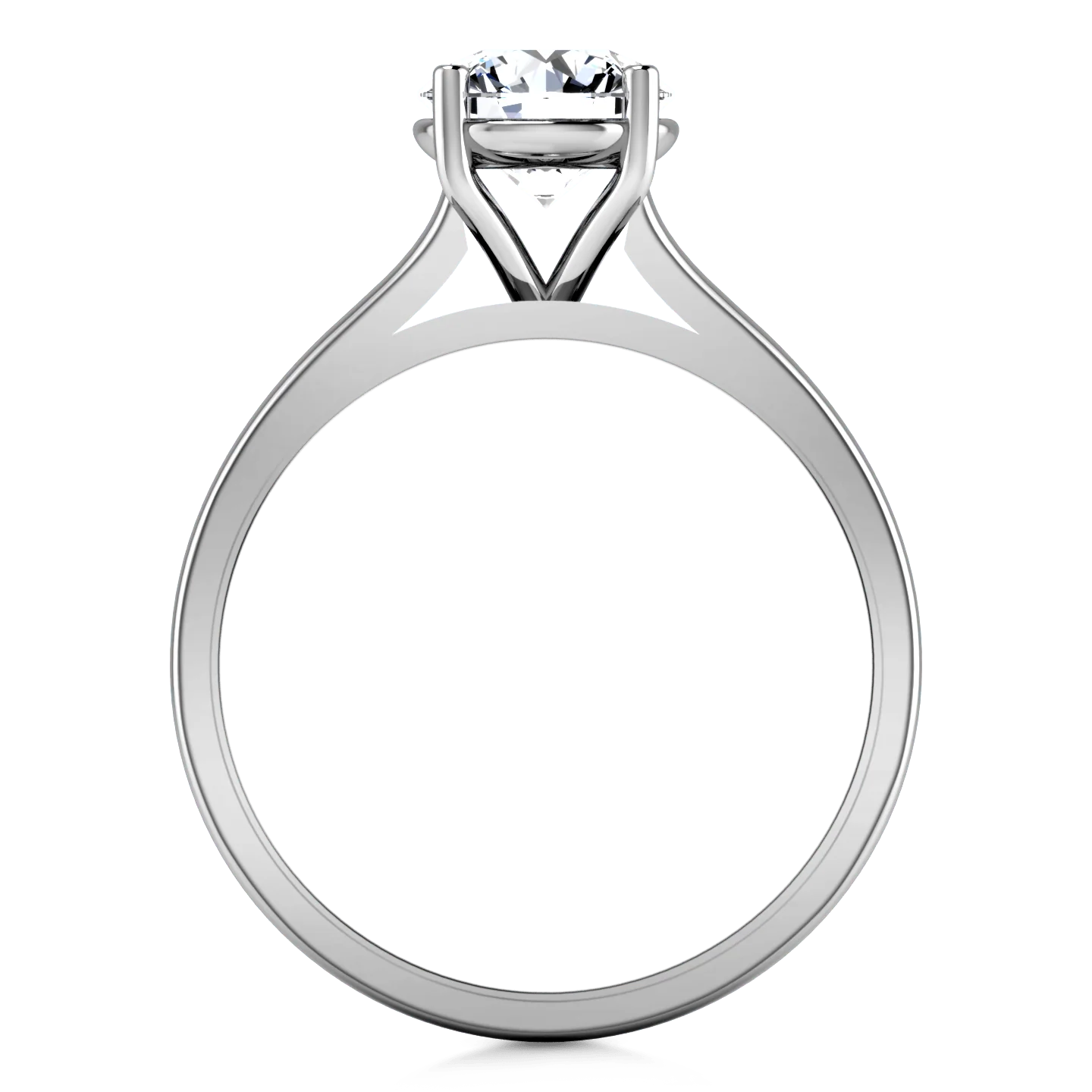 Round Diamond Solitaire Engagement Ring Valse  14K White Gold - Image 3