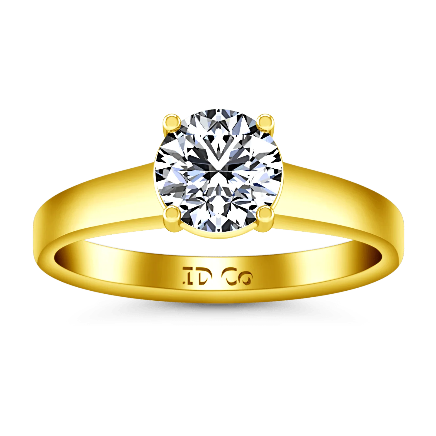 Solitaire Diamond Engagement Ring Valse  14K Yellow Gold
