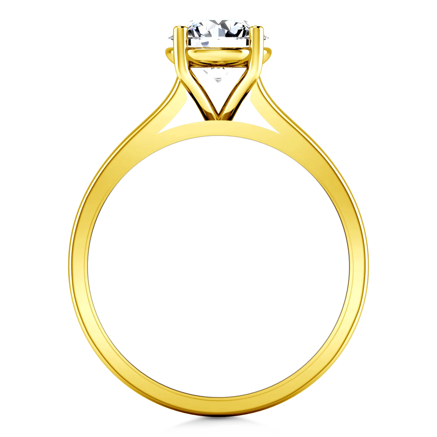 Solitaire Diamond Engagement Ring Valse  14K Yellow Gold - Image 3