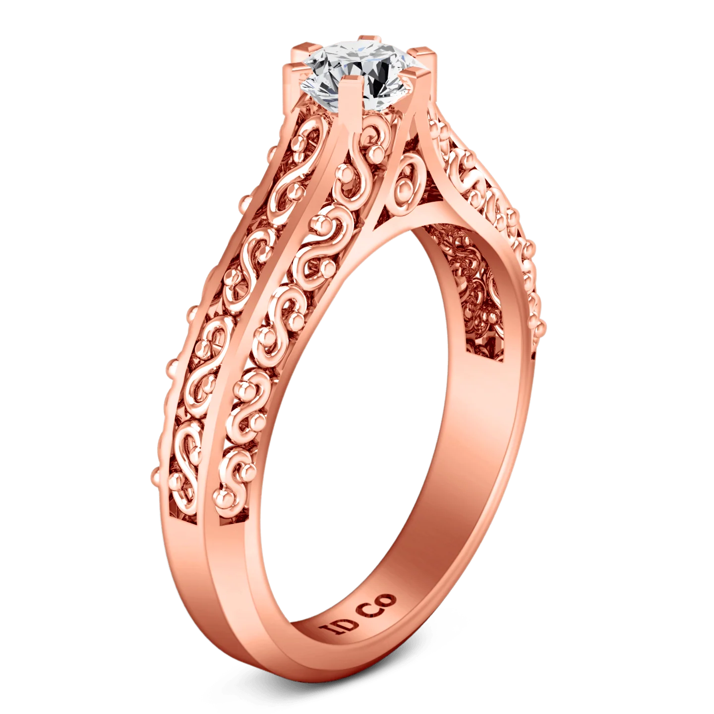 Solitaire Diamond Engagement Ring Whitney 14K Rose Gold - Image 2