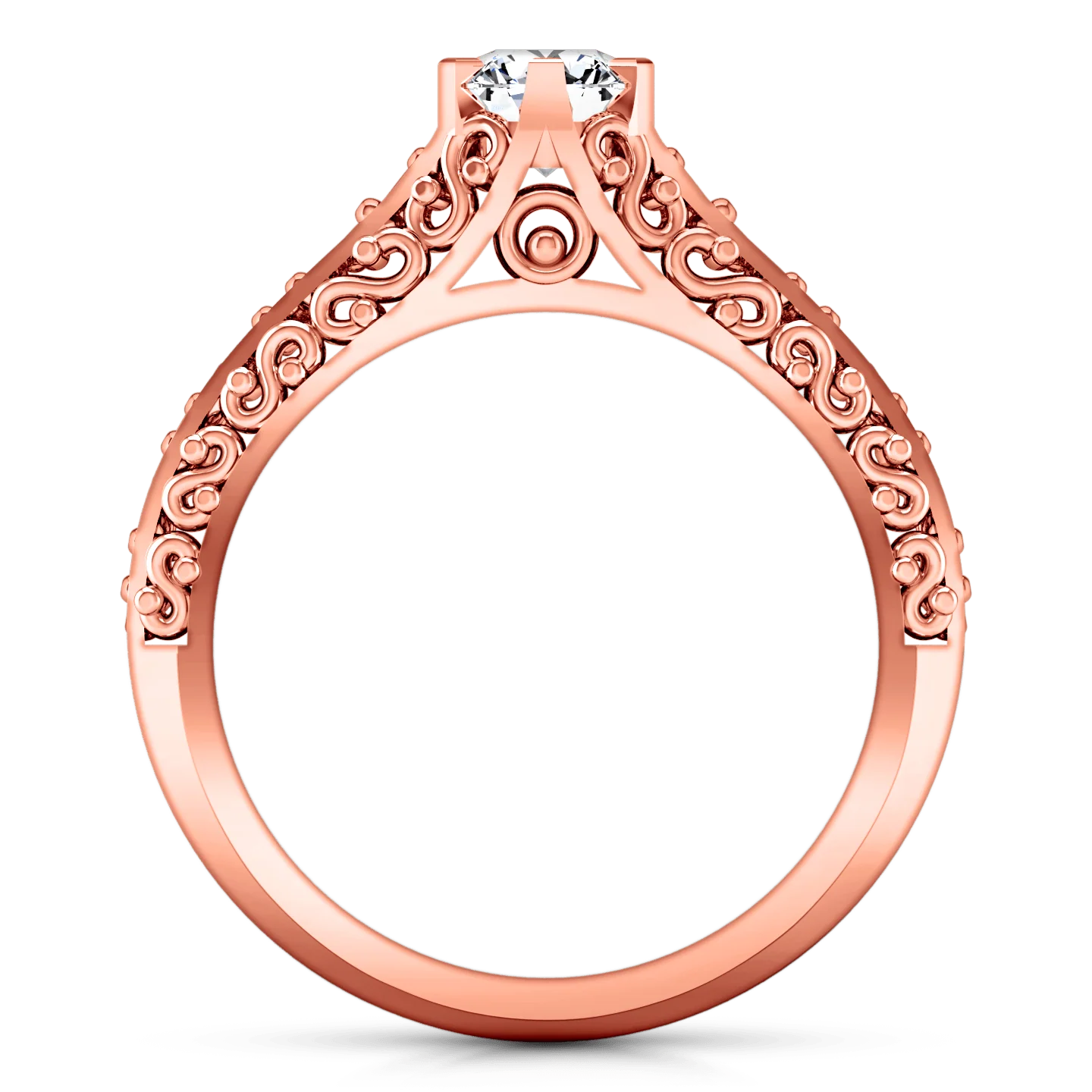 Solitaire Diamond Engagement Ring Whitney 14K Rose Gold - Image 3