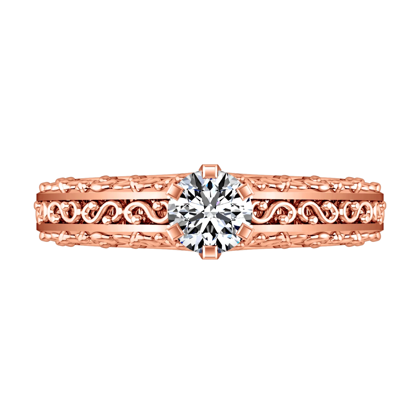 Solitaire Diamond Engagement Ring Whitney 14K Rose Gold - Image 4
