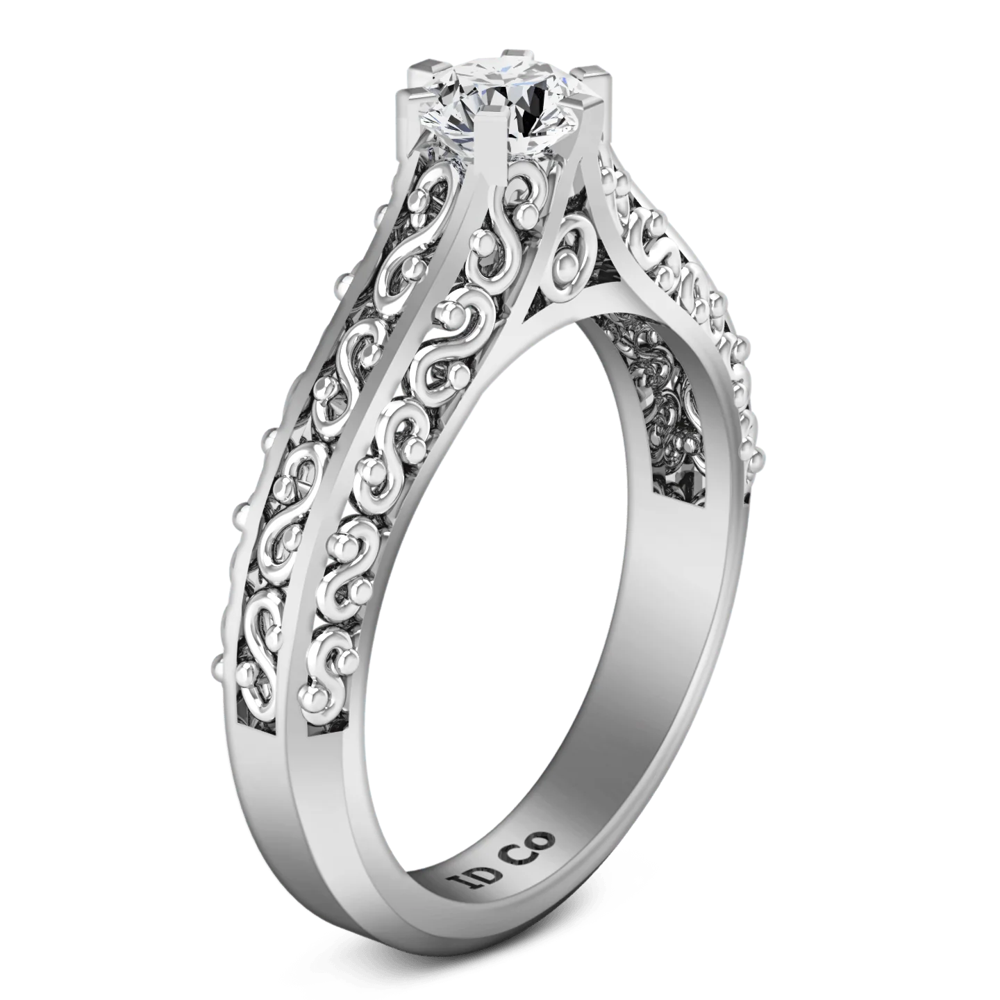 Round Diamond Solitaire Engagement Ring Whitney 14K White Gold - Image 2
