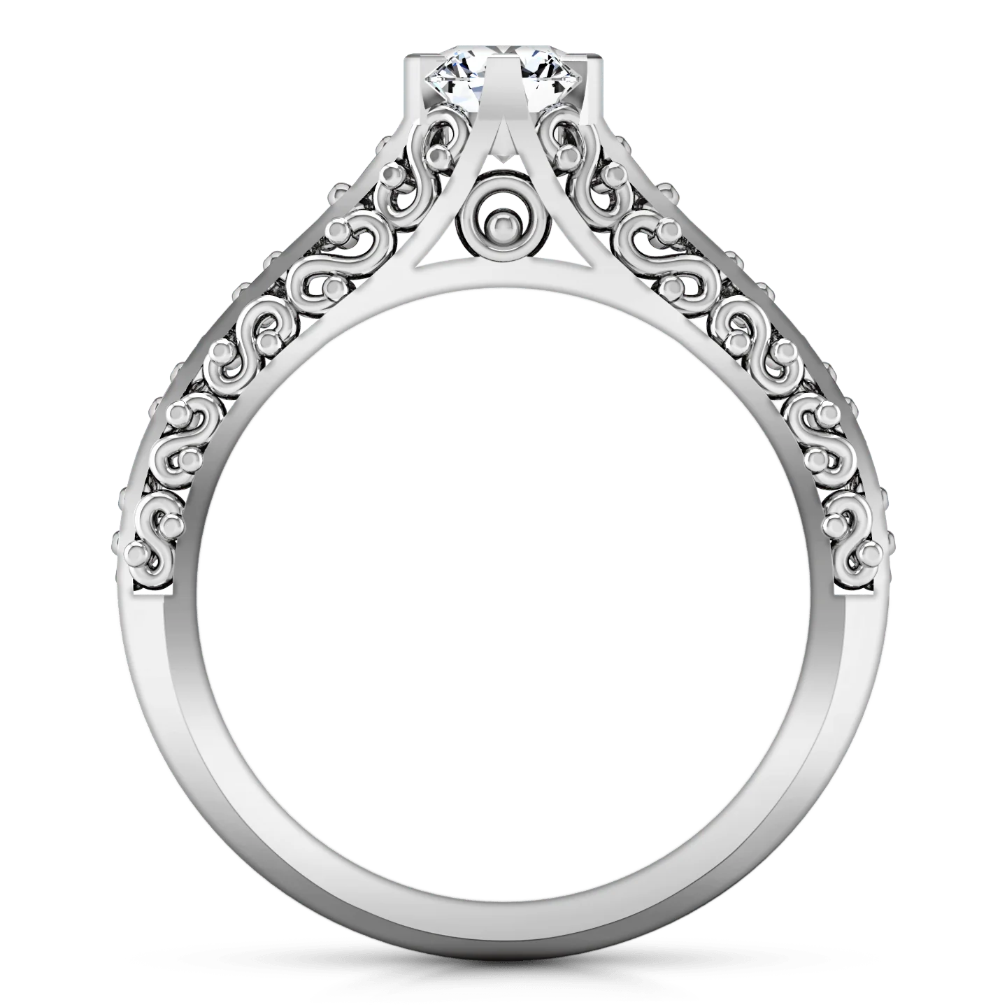 Round Diamond Solitaire Engagement Ring Whitney 14K White Gold - Image 3