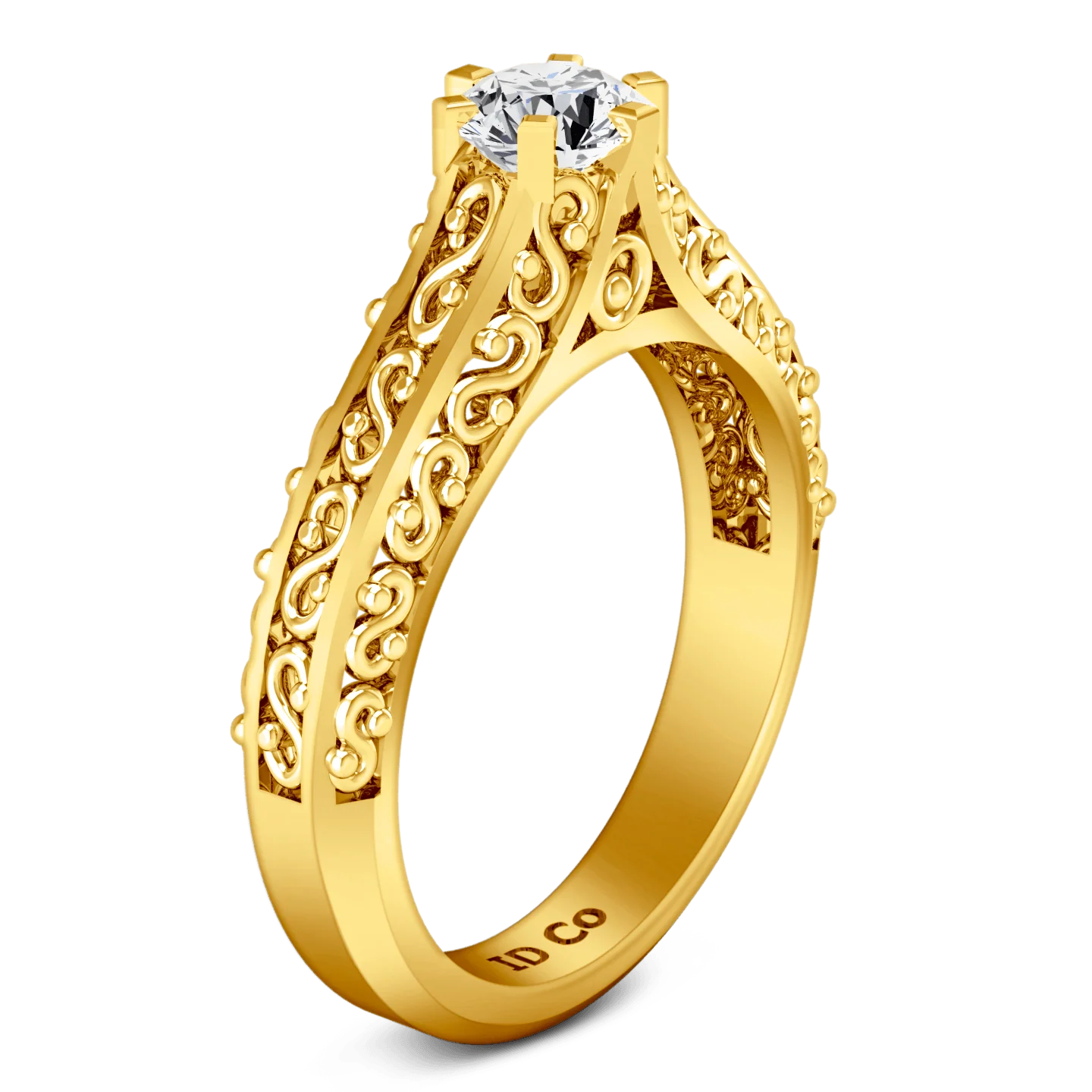 Solitaire Diamond Engagement Ring Whitney 14K Yellow Gold - Image 2