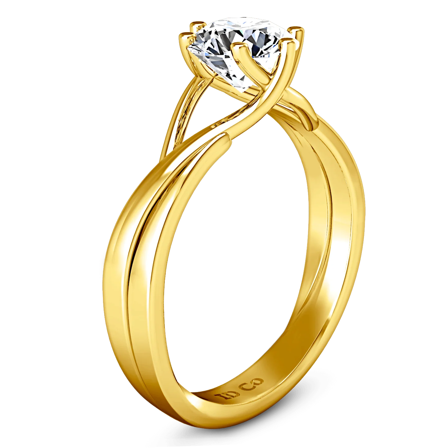 Solitaire Diamond Engagement Ring Wisteria 14K Yellow Gold - Image 2