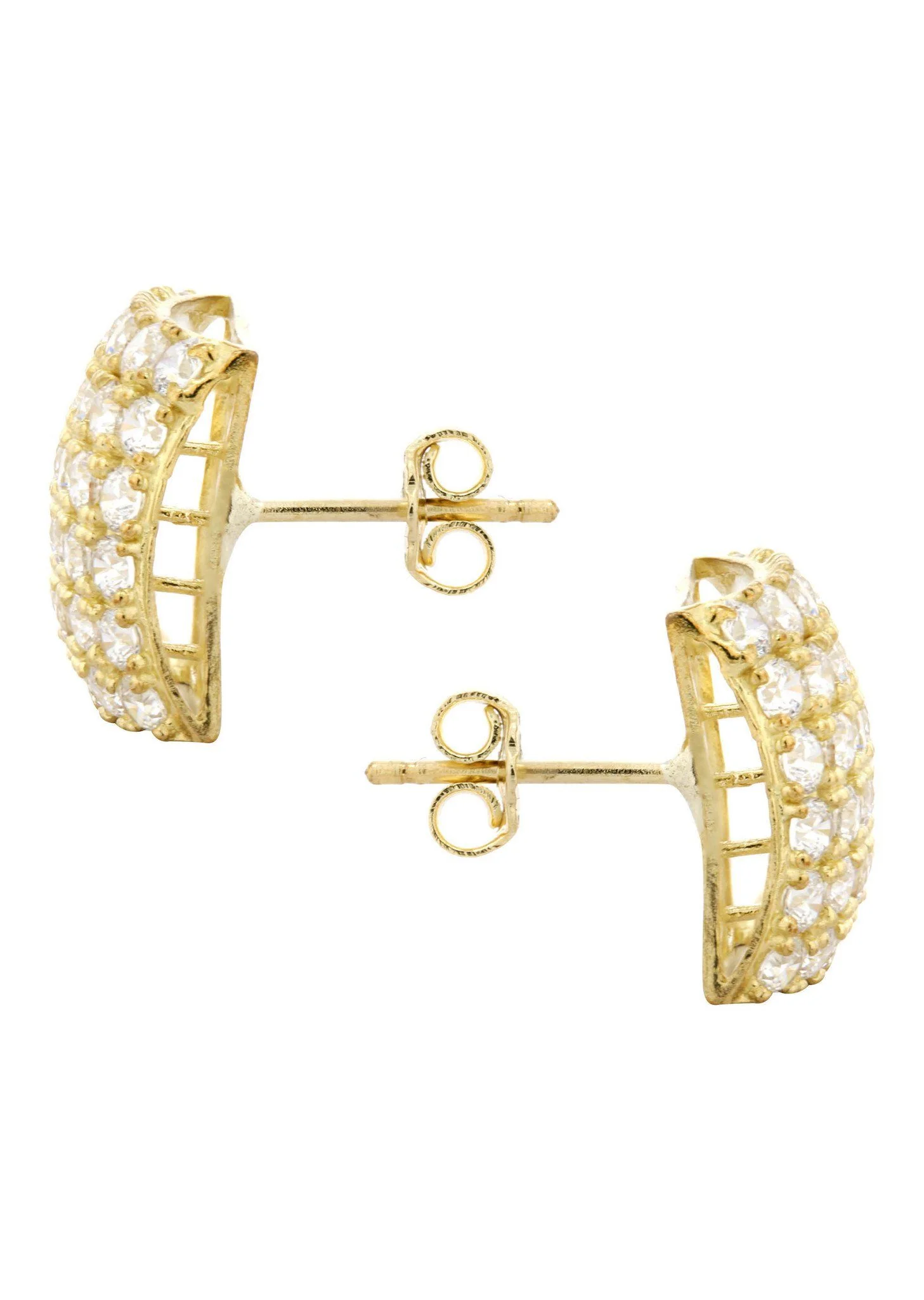 10K Square Gold Earrings For Men | Appx 1/2 Inches Wide - Image 3