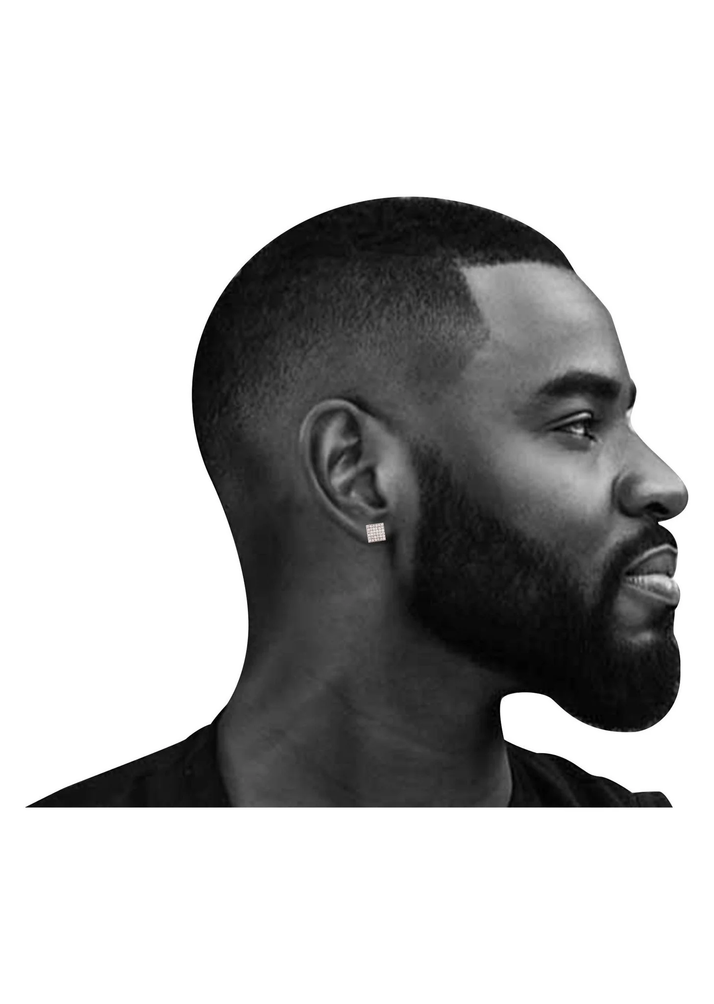 10K Square Gold Earrings For Men | Appx 3/8 Inches Wide - Image 4