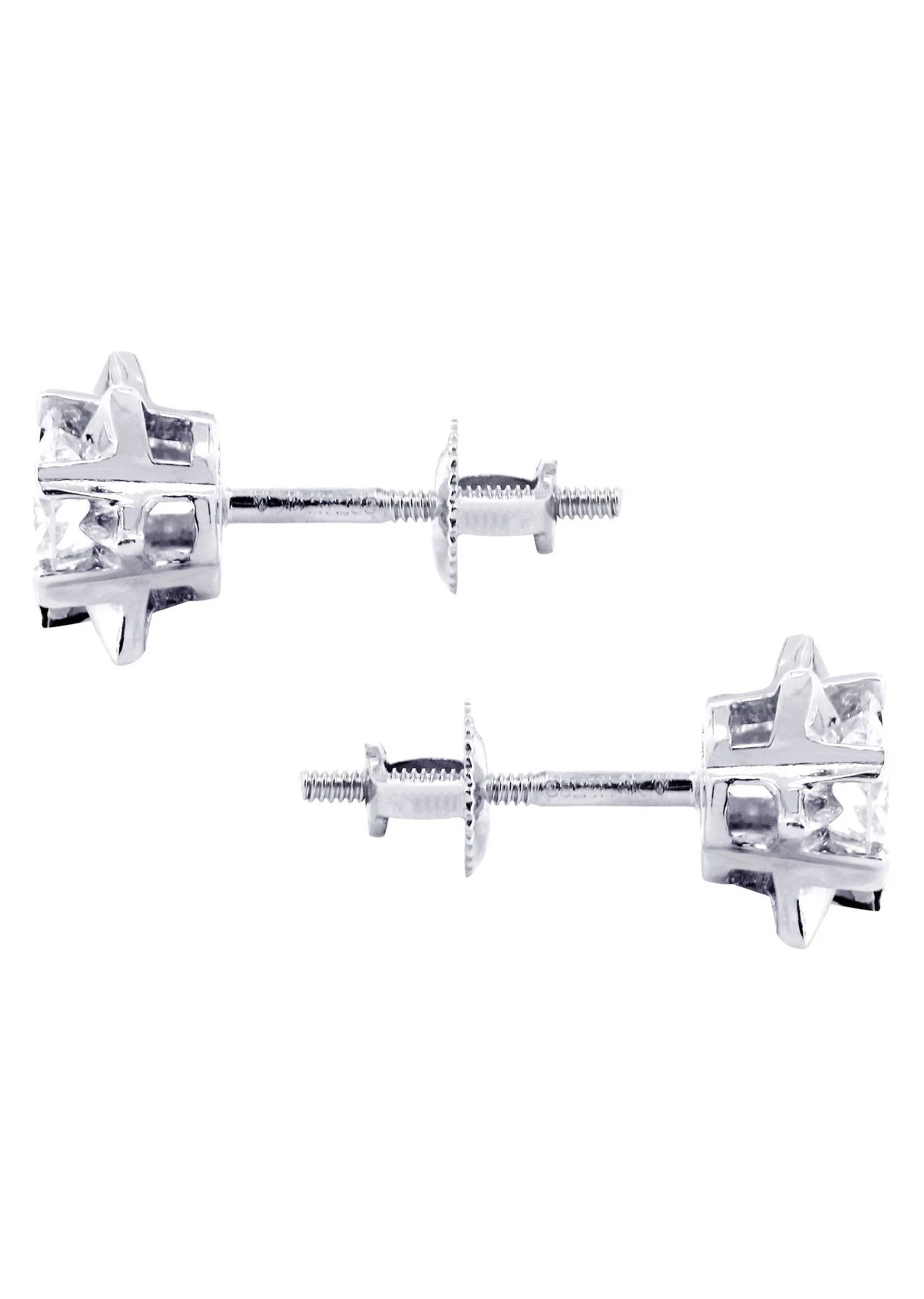 Stud Diamond Earrings For Men | 14K White Gold | 0.44 Carats - Image 2